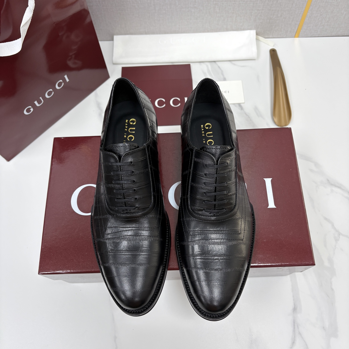 💋💍G家  GUCC*  古-驰 新品男士正装鞋皮鞋   德比鞋鞋型，是优雅与实用的平衡之选。选用细腻有光泽的进口牛皮/