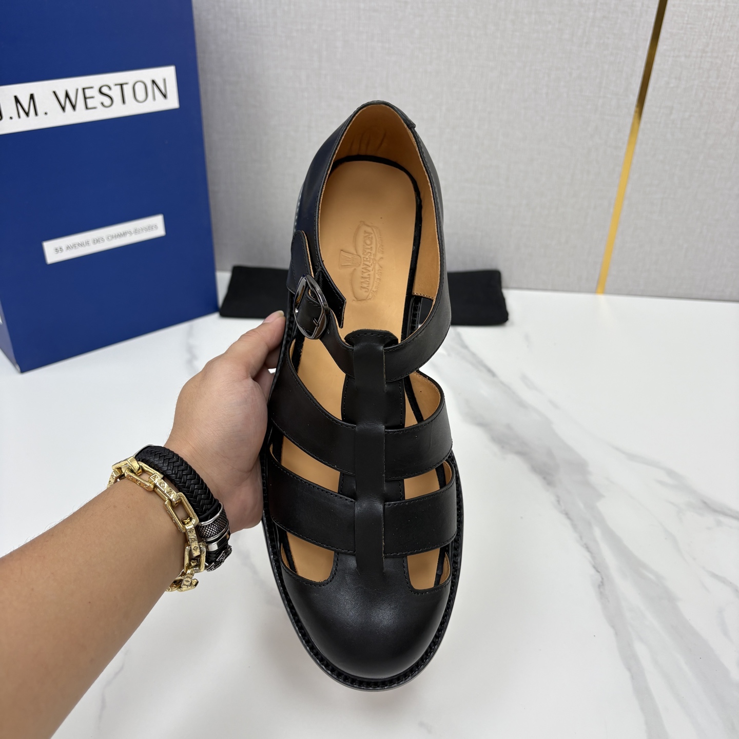 💋💍J.M.WESTO* 威士顿 复古罗马包头凉鞋 法式高端手工皮鞋标杆品牌,坚持传承法式匠心制鞋工艺,兼顾优 💋💍J.M.WESTO* 威士顿 复古罗马包头凉鞋 法式高端手工皮鞋标杆品牌,坚持传承法式匠心制鞋工艺,兼顾优