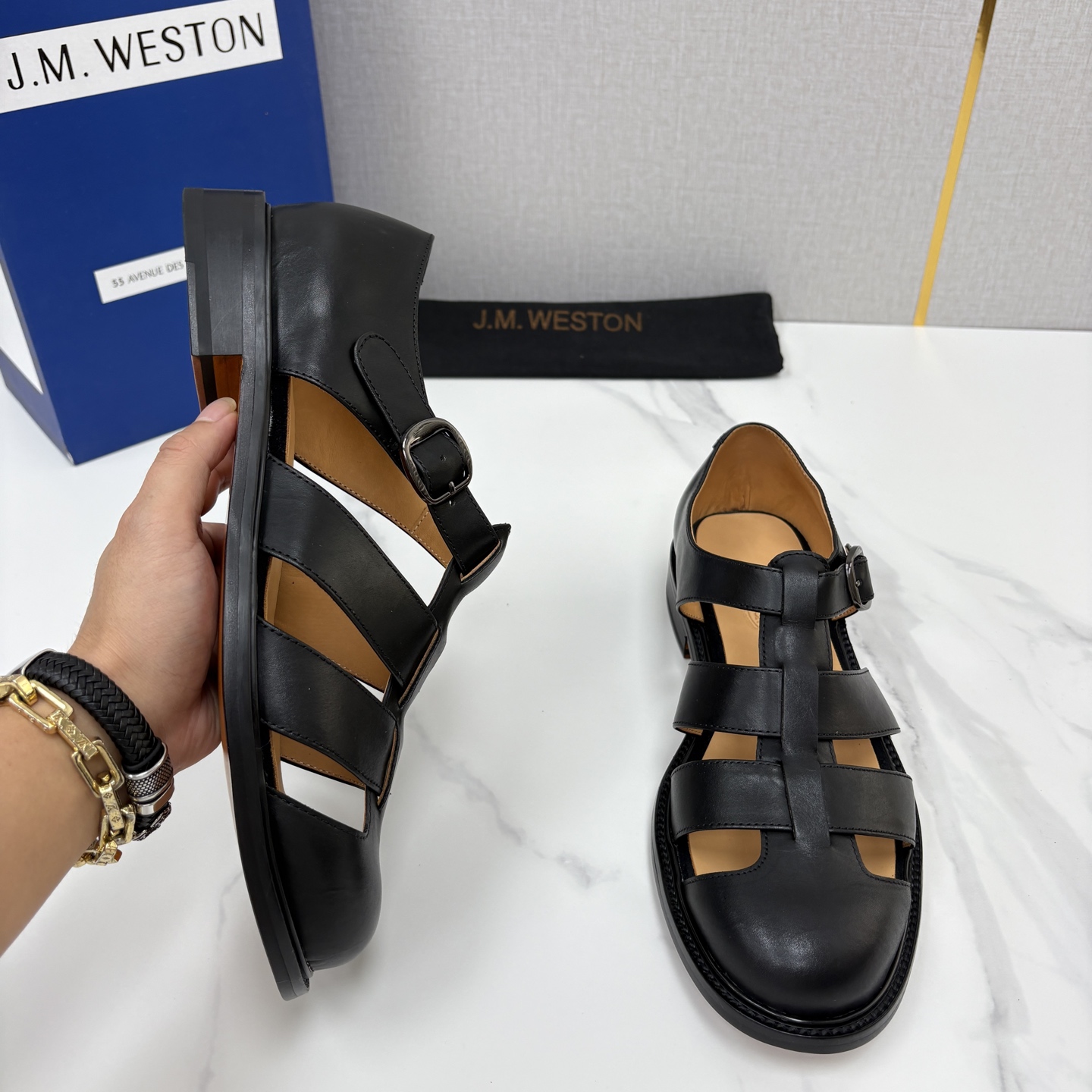 💋💍J.M.WESTO* 威士顿 复古罗马包头凉鞋 法式高端手工皮鞋标杆品牌,坚持传承法式匠心制鞋工艺,兼顾优 💋💍J.M.WESTO* 威士顿 复古罗马包头凉鞋 法式高端手工皮鞋标杆品牌,坚持传承法式匠心制鞋工艺,兼顾优