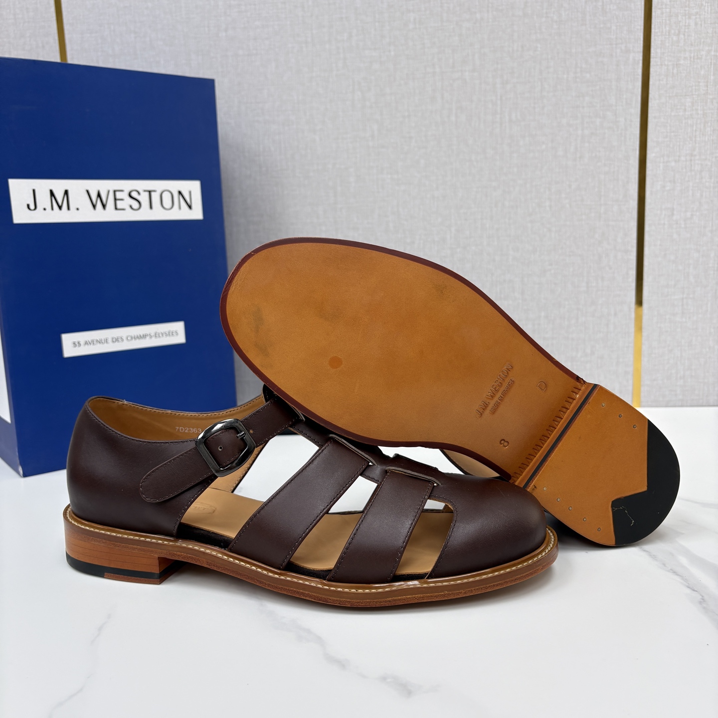 💋💍J.M.WESTO* 威士顿 复古罗马包头凉鞋 法式高端手工皮鞋标杆品牌,坚持传承法式匠心制鞋工艺,兼顾优 💋💍J.M.WESTO* 威士顿 复古罗马包头凉鞋 法式高端手工皮鞋标杆品牌,坚持传承法式匠心制鞋工艺,兼顾优
