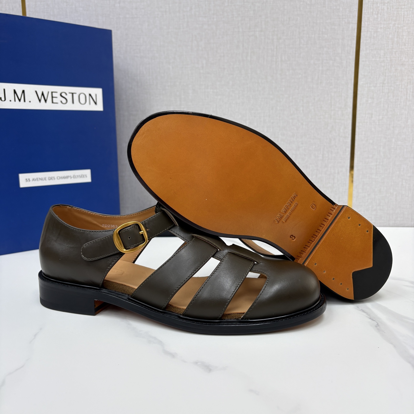 💋💍J.M.WESTO*   威士顿  复古罗马包头凉鞋   法式高端手工皮鞋标杆品牌，坚持传承法式匠心制鞋工艺，兼顾优