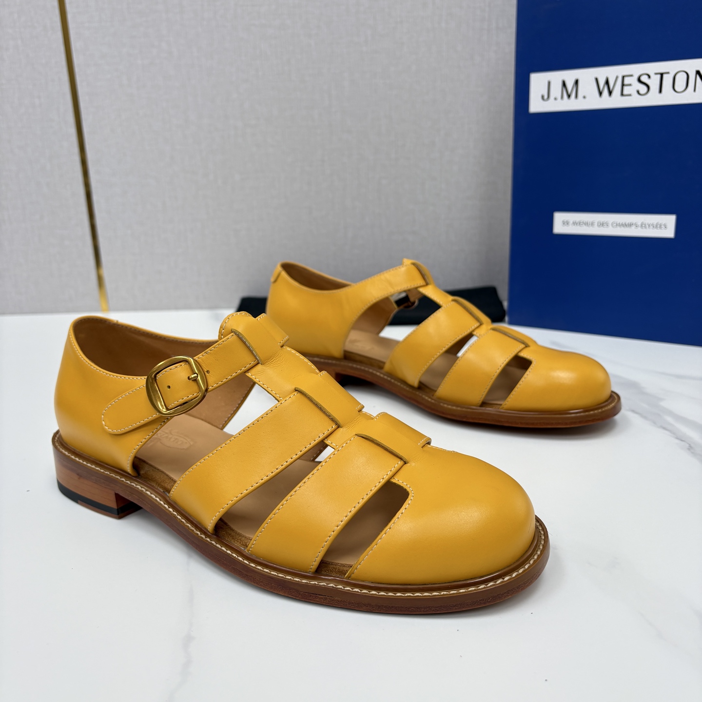 💋💍J.M.WESTO*   威士顿  复古罗马包头凉鞋   法式高端手工皮鞋标杆品牌，坚持传承法式匠心制鞋工艺，兼顾优