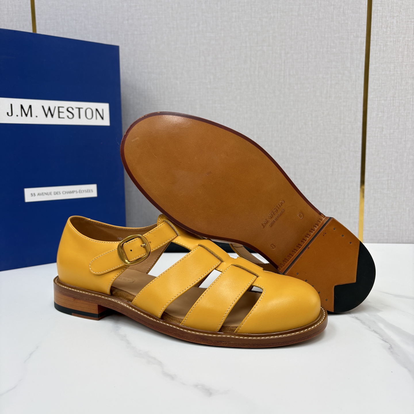 💋💍J.M.WESTO*   威士顿  复古罗马包头凉鞋   法式高端手工皮鞋标杆品牌，坚持传承法式匠心制鞋工艺，兼顾优