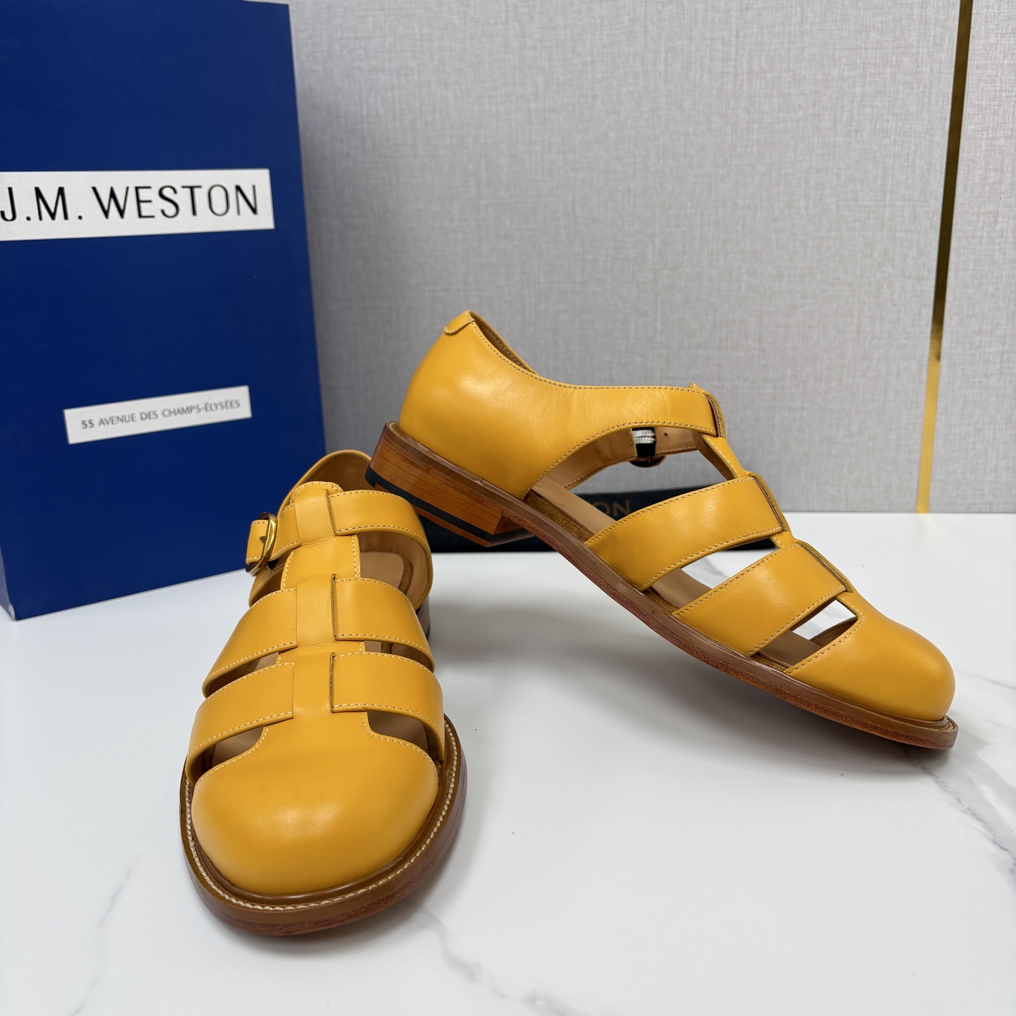 💋💍J.M.WESTO*   威士顿  复古罗马包头凉鞋   法式高端手工皮鞋标杆品牌，坚持传承法式匠心制鞋工艺，兼顾优