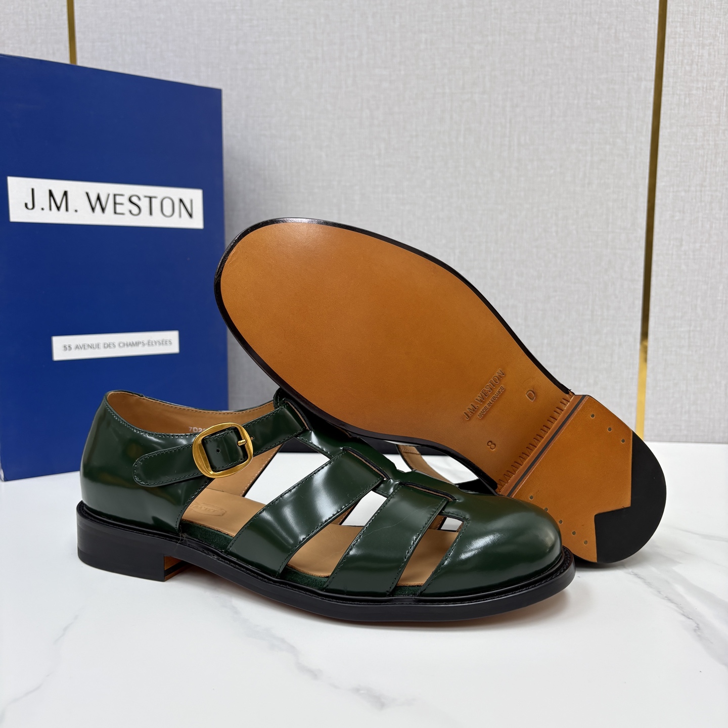 💋💍J.M.WESTO* 威士顿 复古罗马包头凉鞋 法式高端手工皮鞋标杆品牌,坚持传承法式匠心制鞋工艺,兼顾优 💋💍J.M.WESTO* 威士顿 复古罗马包头凉鞋 法式高端手工皮鞋标杆品牌,坚持传承法式匠心制鞋工艺,兼顾优