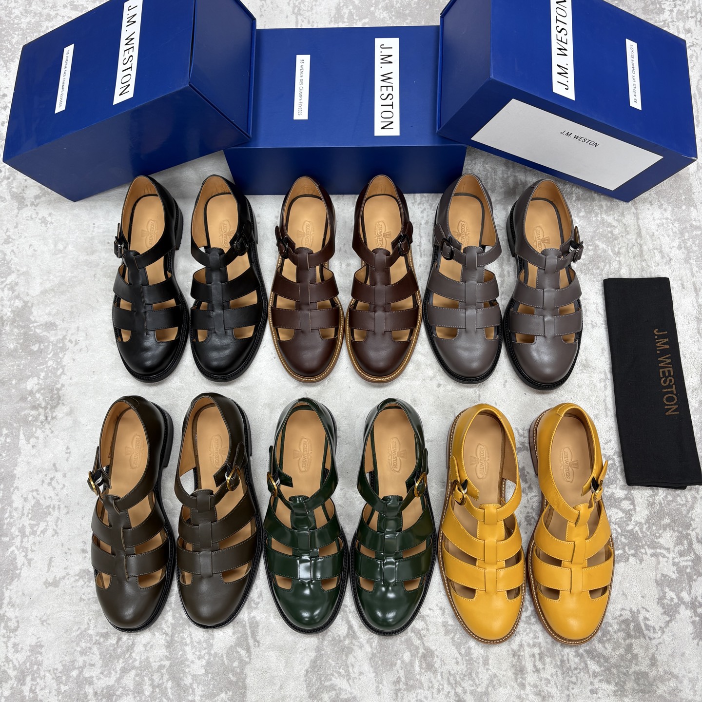 💋💍J.M.WESTO*   威士顿  复古罗马包头凉鞋   法式高端手工皮鞋标杆品牌，坚持传承法式匠心制鞋工艺，兼顾优