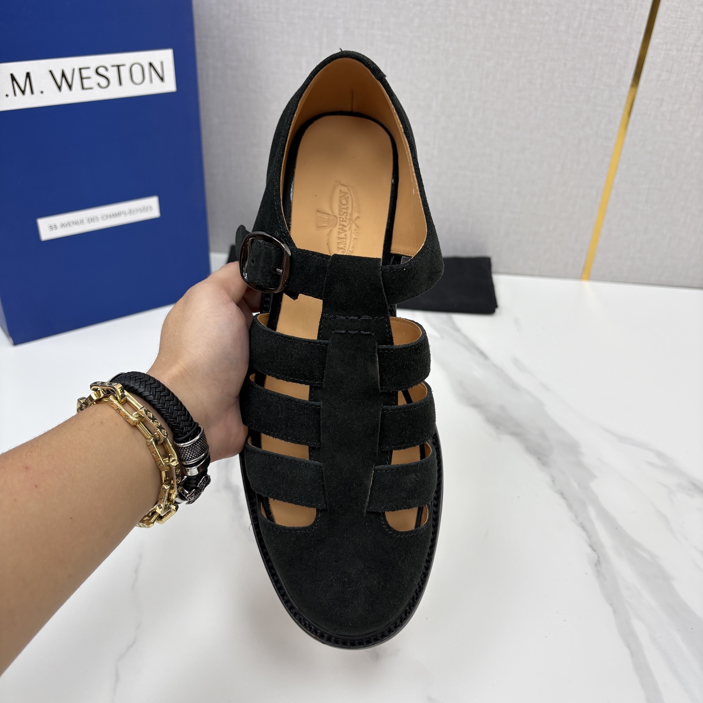 💋💍J.M.WESTO* 威士顿 复古罗马包头凉鞋 法式高端手工皮鞋标杆品牌,坚持传承法式匠心制鞋工艺,兼顾优 💋💍J.M.WESTO* 威士顿 复古罗马包头凉鞋 法式高端手工皮鞋标杆品牌,坚持传承法式匠心制鞋工艺,兼顾优