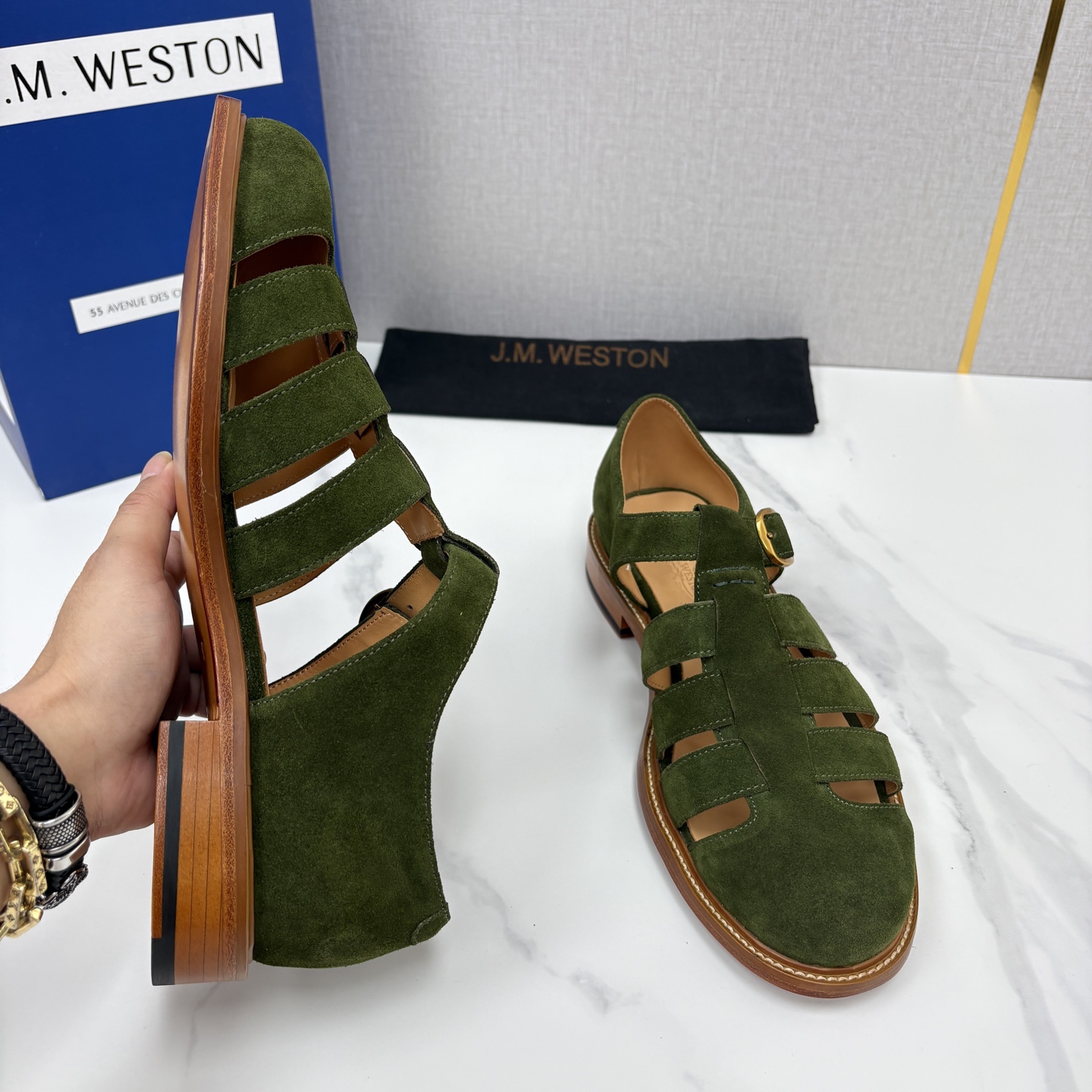 💋💍J.M.WESTO* 威士顿 复古罗马包头凉鞋 法式高端手工皮鞋标杆品牌,坚持传承法式匠心制鞋工艺,兼顾优 💋💍J.M.WESTO* 威士顿 复古罗马包头凉鞋 法式高端手工皮鞋标杆品牌,坚持传承法式匠心制鞋工艺,兼顾优