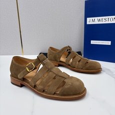 💋💍J.M.WESTO* 威士顿 复古罗马包头凉鞋 法式高端手工皮鞋标杆品牌,坚持传承法式匠心制鞋工艺,兼顾优 💋💍J.M.WESTO* 威士顿 复古罗马包头凉鞋 法式高端手工皮鞋标杆品牌,坚持传承法式匠心制鞋工艺,兼顾优