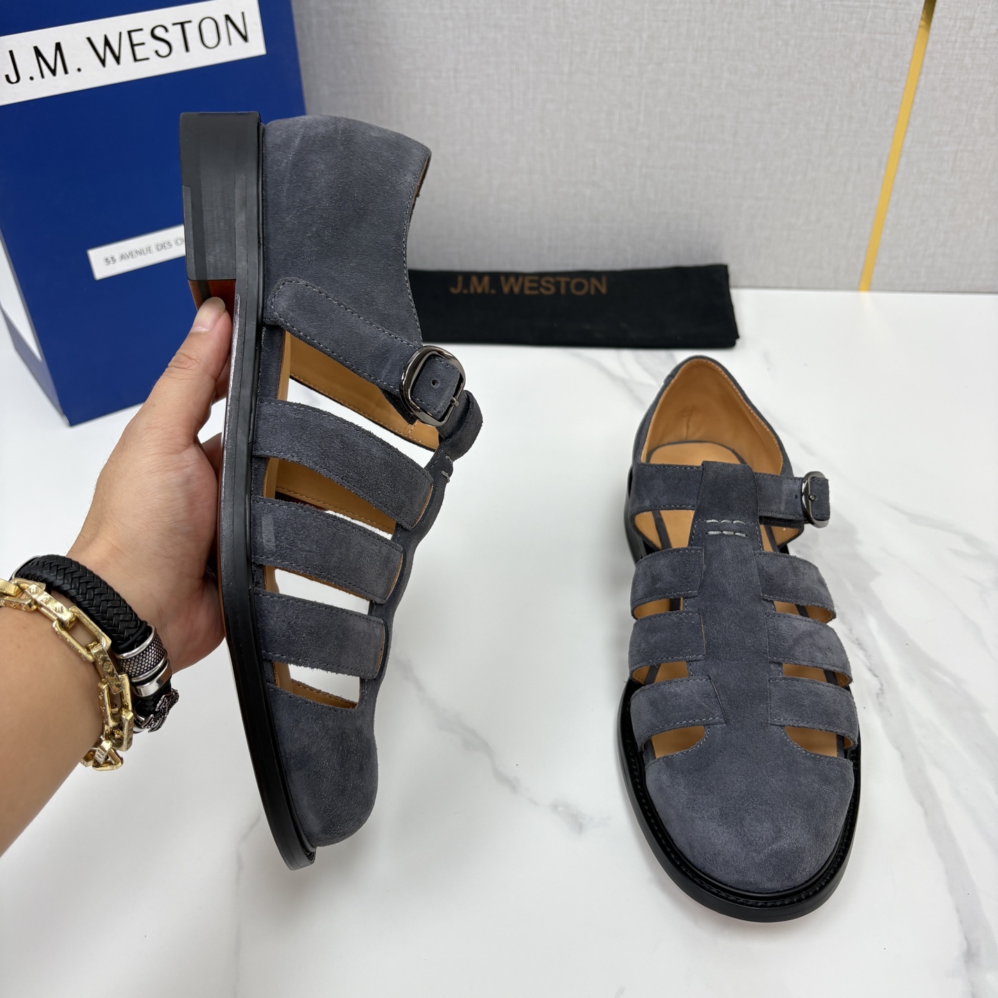 💋💍J.M.WESTO* 威士顿 复古罗马包头凉鞋 法式高端手工皮鞋标杆品牌,坚持传承法式匠心制鞋工艺,兼顾优 💋💍J.M.WESTO* 威士顿 复古罗马包头凉鞋 法式高端手工皮鞋标杆品牌,坚持传承法式匠心制鞋工艺,兼顾优