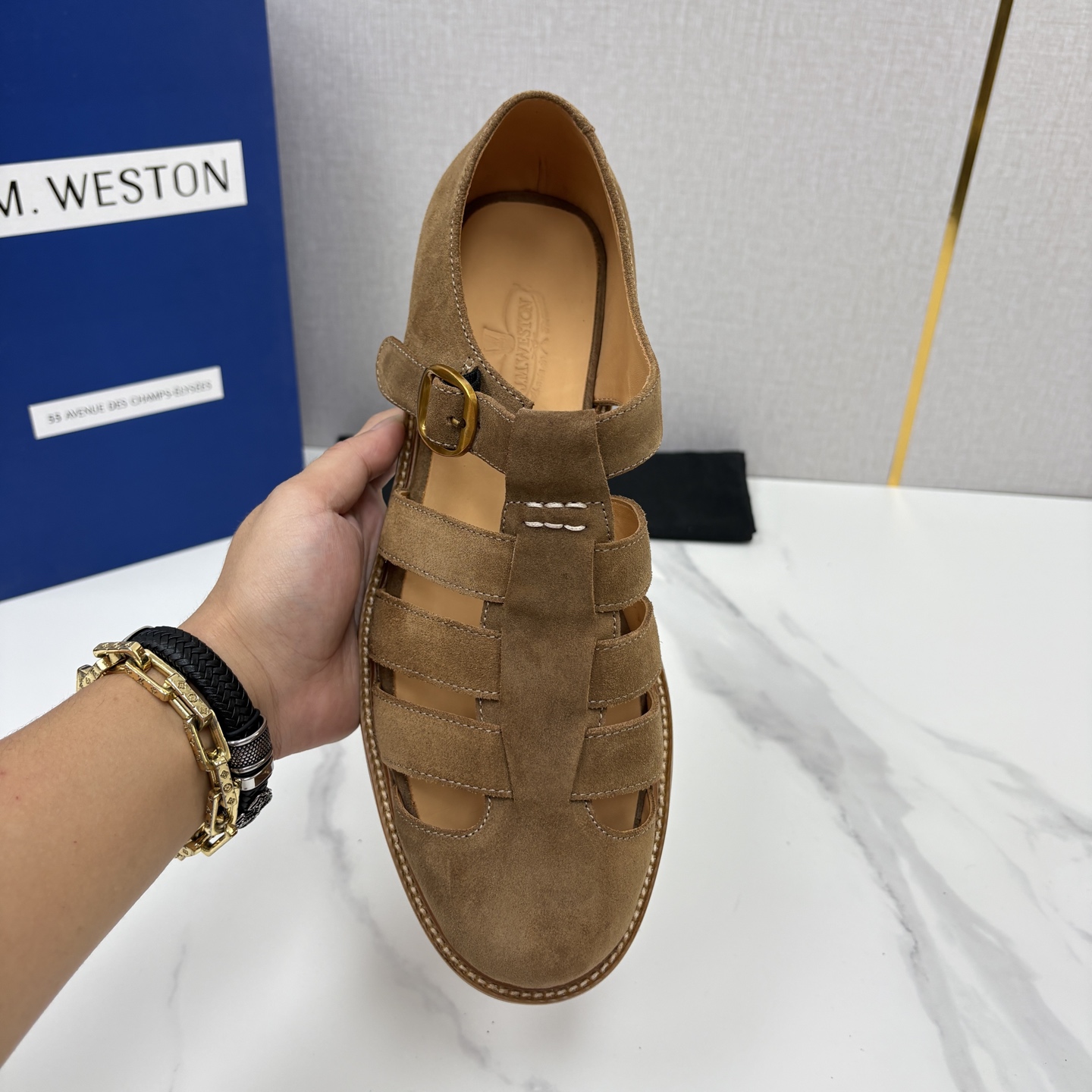 💋💍J.M.WESTO* 威士顿 复古罗马包头凉鞋 法式高端手工皮鞋标杆品牌,坚持传承法式匠心制鞋工艺,兼顾优 💋💍J.M.WESTO* 威士顿 复古罗马包头凉鞋 法式高端手工皮鞋标杆品牌,坚持传承法式匠心制鞋工艺,兼顾优