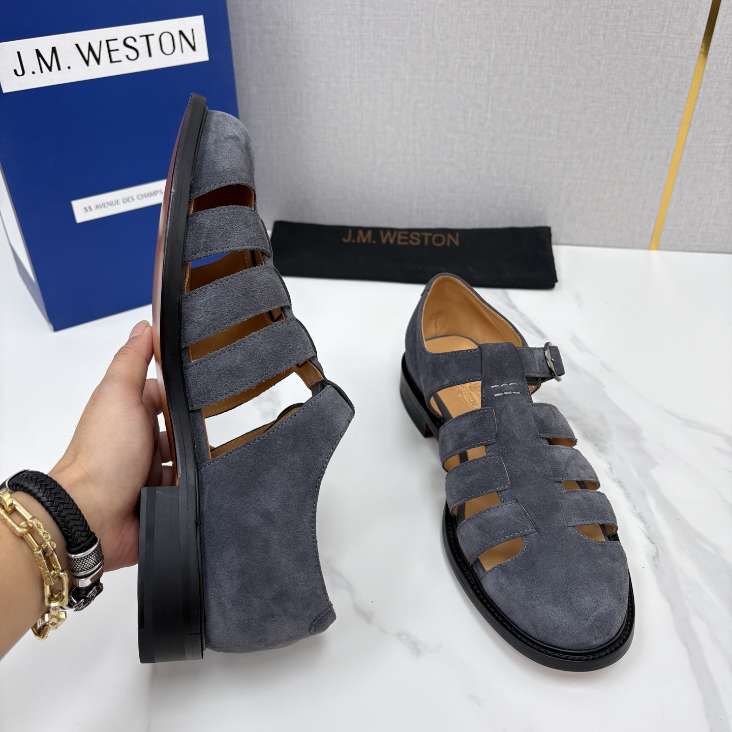 💋💍J.M.WESTO* 威士顿 复古罗马包头凉鞋 法式高端手工皮鞋标杆品牌,坚持传承法式匠心制鞋工艺,兼顾优 💋💍J.M.WESTO* 威士顿 复古罗马包头凉鞋 法式高端手工皮鞋标杆品牌,坚持传承法式匠心制鞋工艺,兼顾优