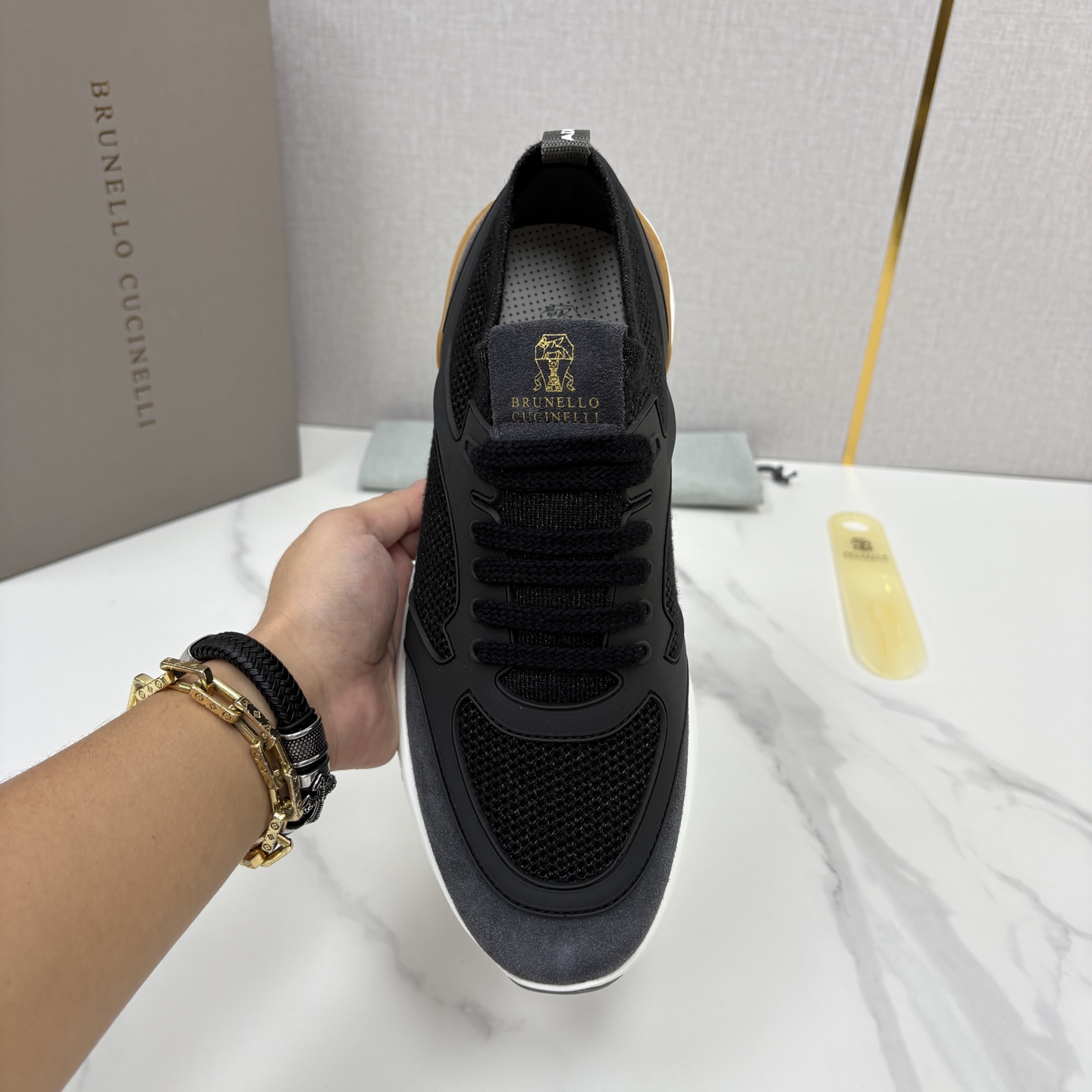 💋💍BC新品 Brunello Cucinell* 混色针织拼接绒面低帮运动鞋 官方 9,600 采用高弹透气 💋💍BC新品 Brunello Cucinell* 混色针织拼接绒面低帮运动鞋 官方 9,600 采用高弹透气
