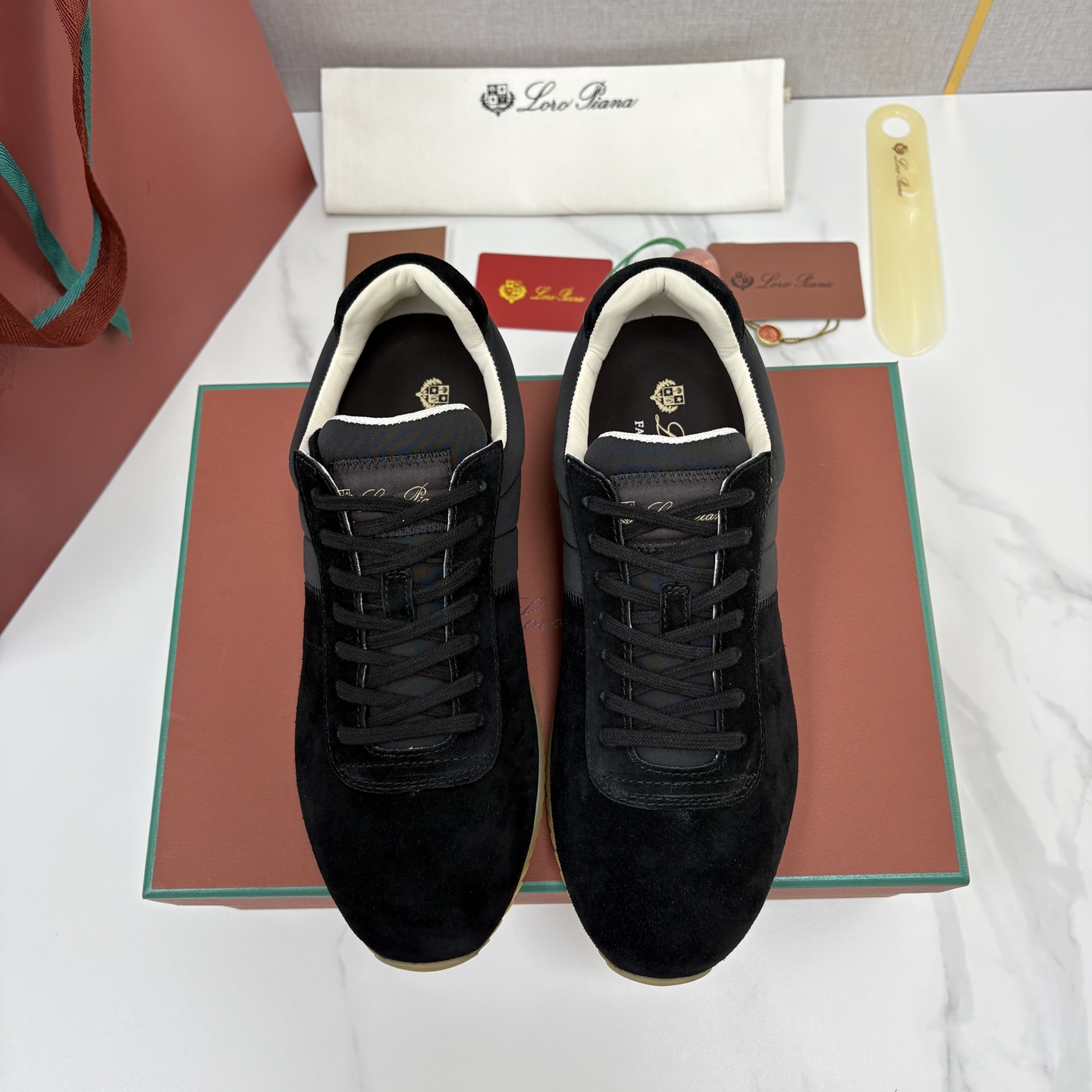💋💍LP 家新品   Loro Pian*   诺悠*翩雅   Fast Walk 男士绒面牛皮拼接休闲运动鞋   官方