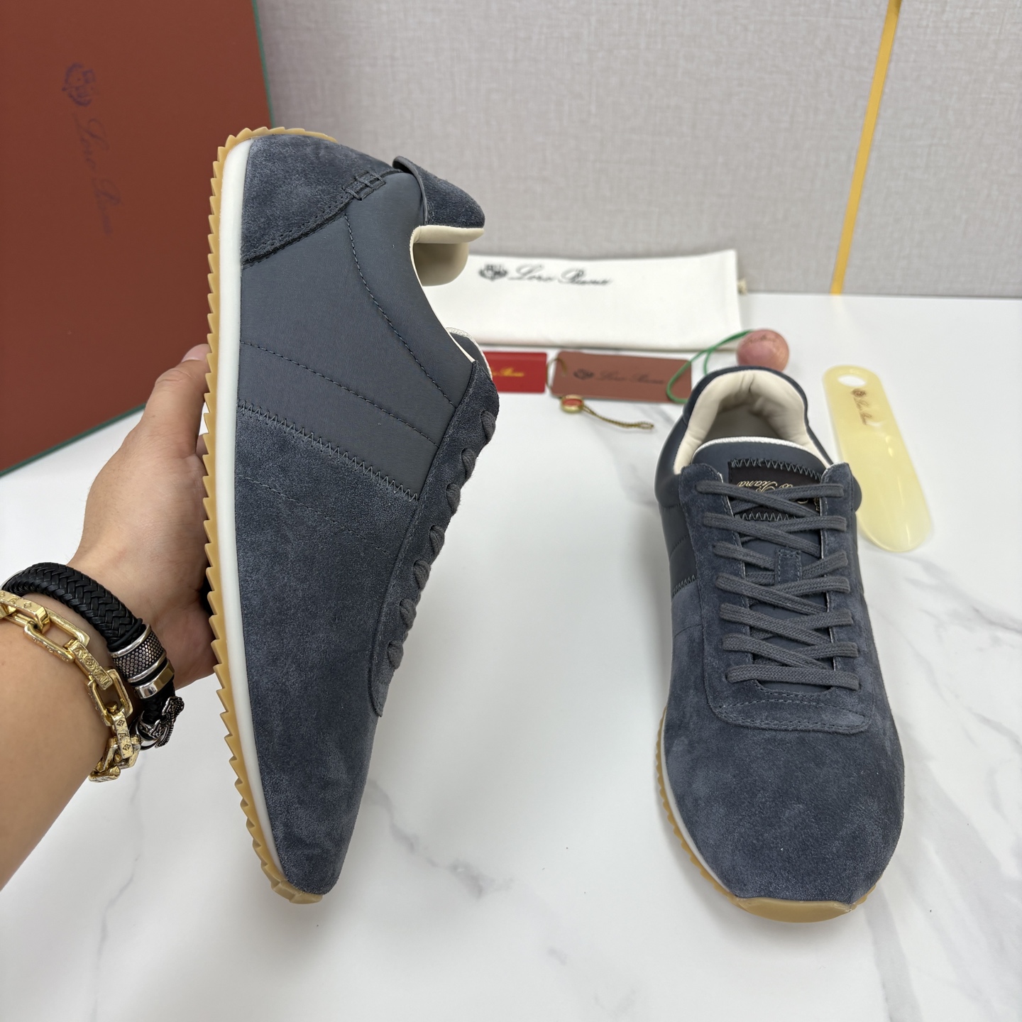 💋💍LP 家新品 Loro Pian* 诺悠*翩雅 Fast Walk 男士绒面牛皮拼接休闲运动鞋 官方 💋💍LP 家新品 Loro Pian* 诺悠*翩雅 Fast Walk 男士绒面牛皮拼接休闲运动鞋 官方