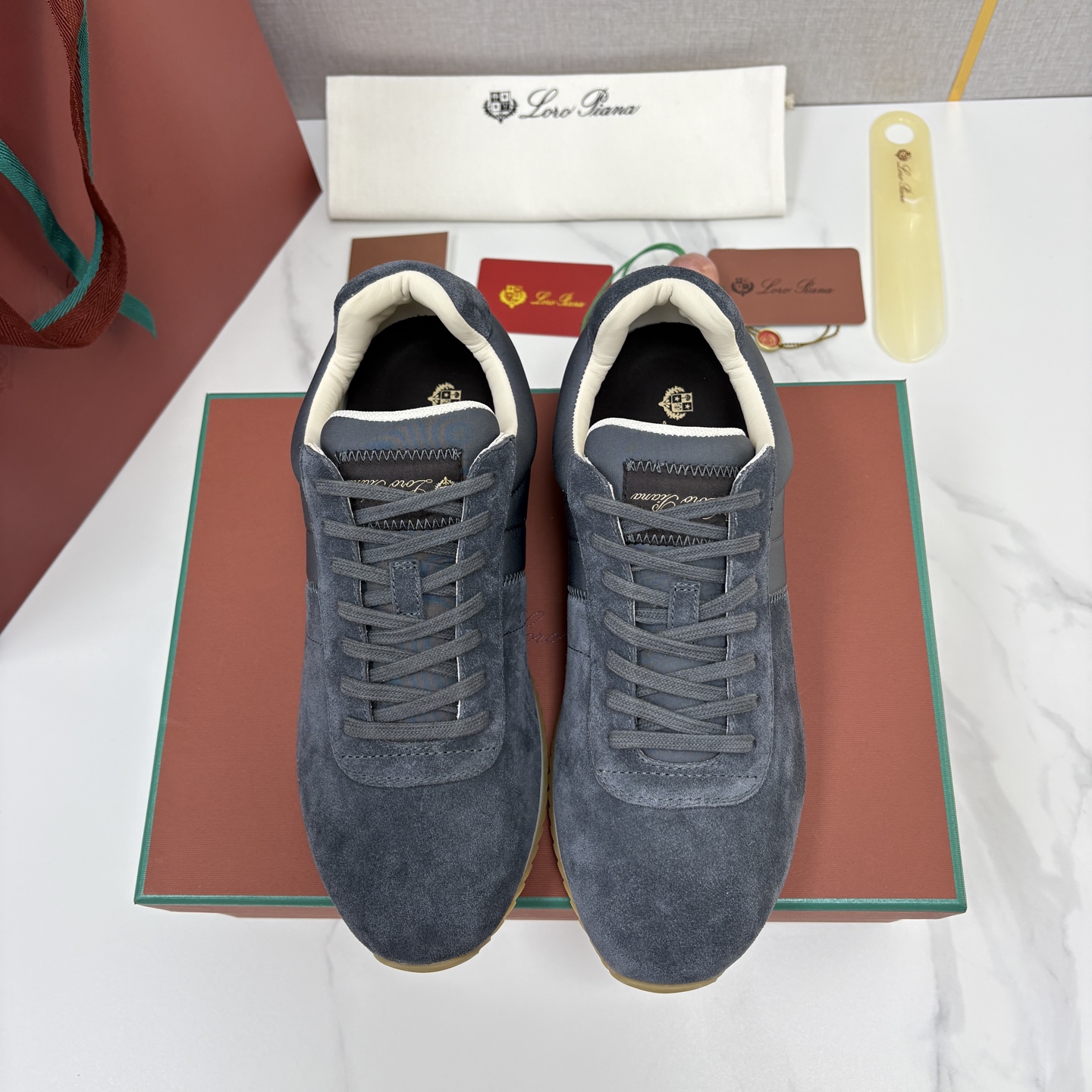💋💍LP 家新品   Loro Pian*   诺悠*翩雅   Fast Walk 男士绒面牛皮拼接休闲运动鞋   官方