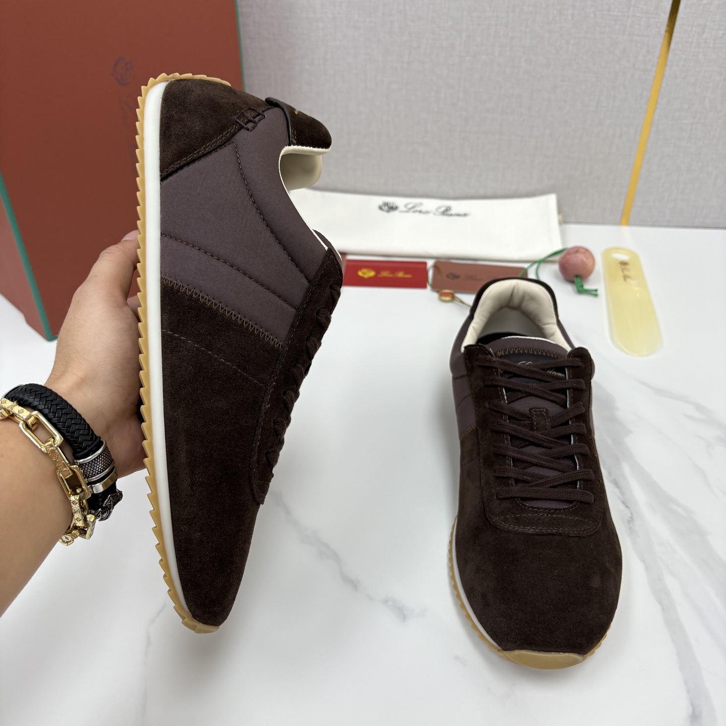 💋💍LP 家新品 Loro Pian* 诺悠*翩雅 Fast Walk 男士绒面牛皮拼接休闲运动鞋 官方 💋💍LP 家新品 Loro Pian* 诺悠*翩雅 Fast Walk 男士绒面牛皮拼接休闲运动鞋 官方