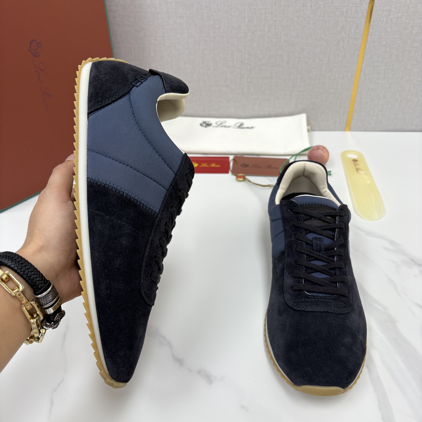 💋💍LP 家新品 Loro Pian* 诺悠*翩雅 Fast Walk 男士绒面牛皮拼接休闲运动鞋 官方 💋💍LP 家新品 Loro Pian* 诺悠*翩雅 Fast Walk 男士绒面牛皮拼接休闲运动鞋 官方