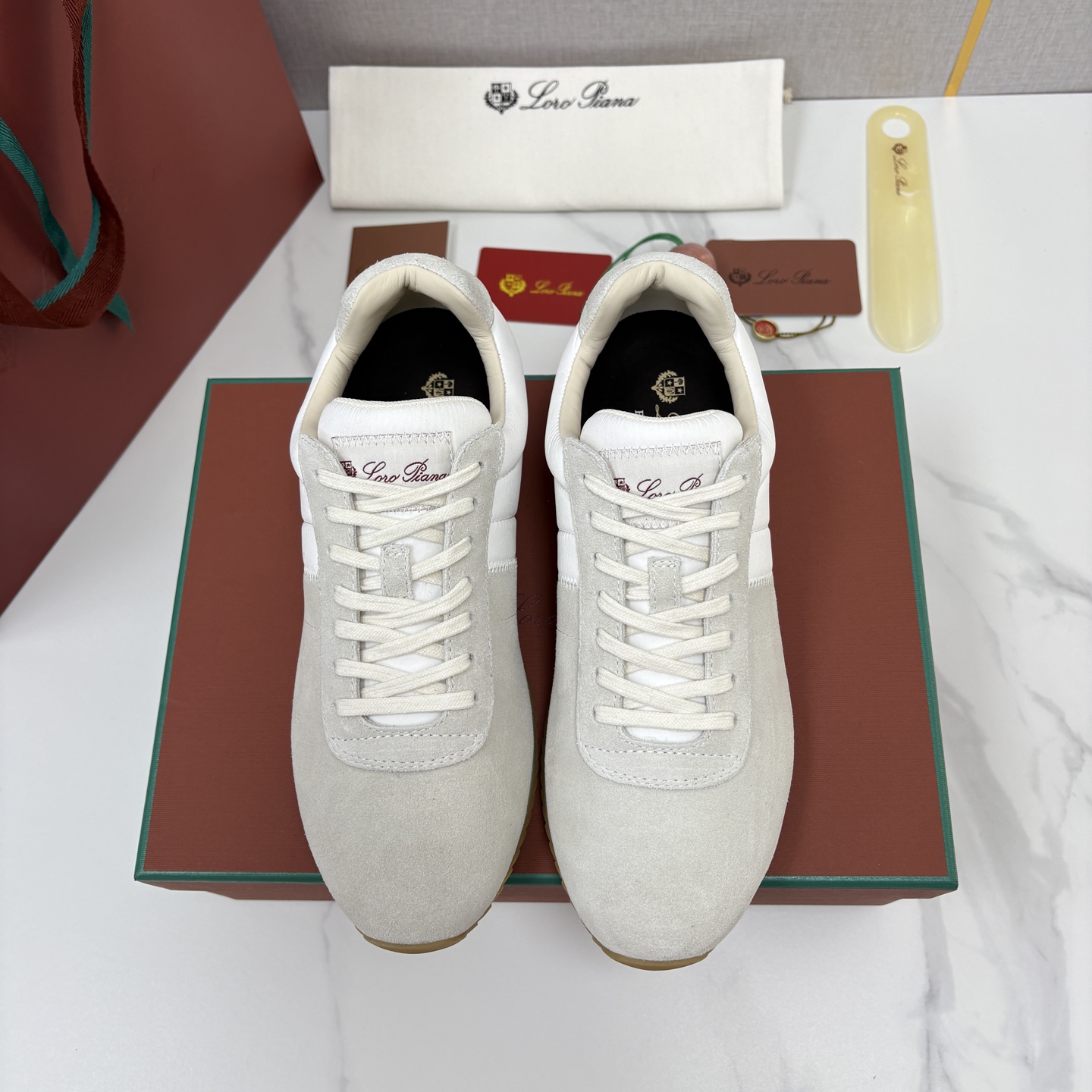 💋💍LP 家新品   Loro Pian*   诺悠*翩雅   Fast Walk 男士绒面牛皮拼接休闲运动鞋   官方