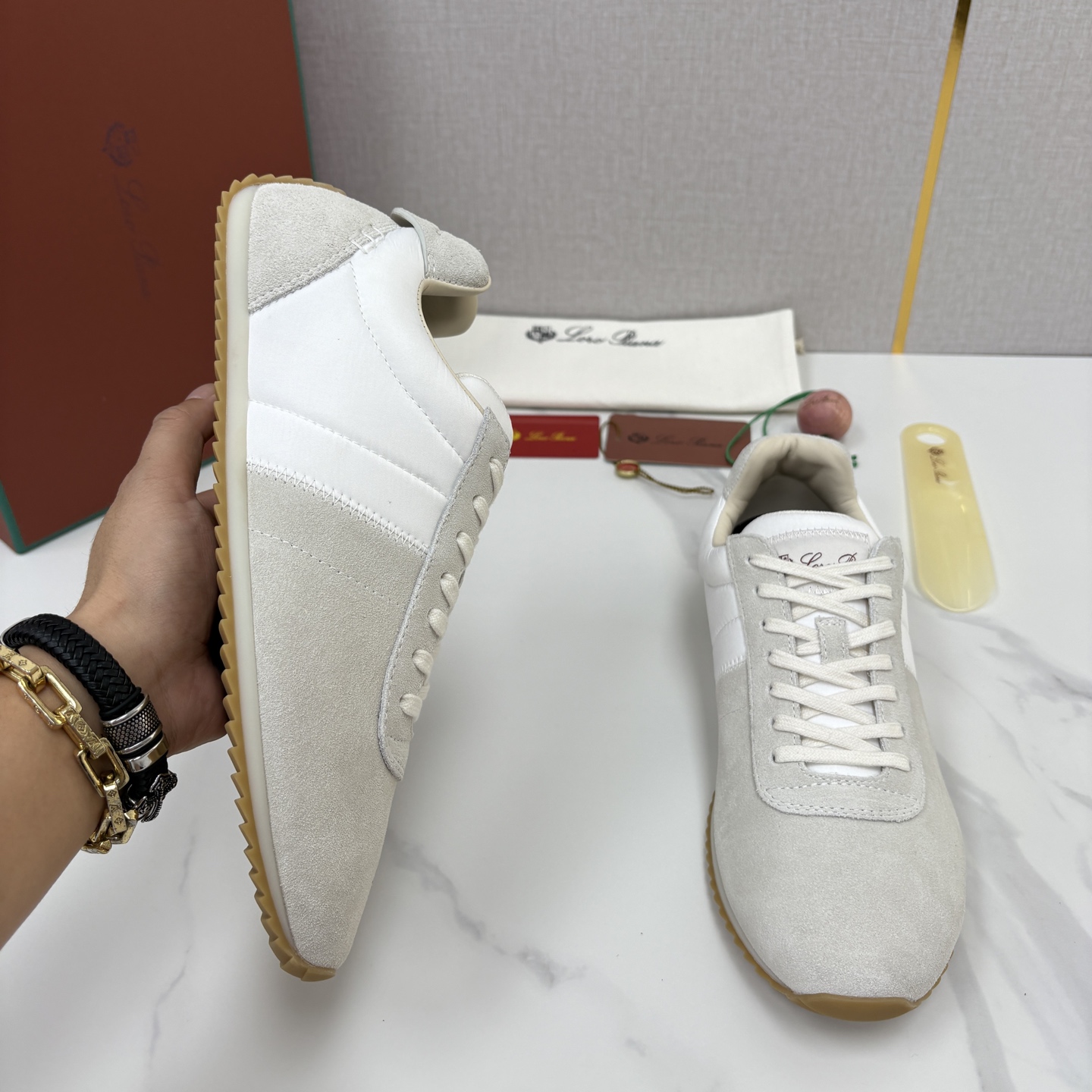 💋💍LP 家新品 Loro Pian* 诺悠*翩雅 Fast Walk 男士绒面牛皮拼接休闲运动鞋 官方 💋💍LP 家新品 Loro Pian* 诺悠*翩雅 Fast Walk 男士绒面牛皮拼接休闲运动鞋 官方