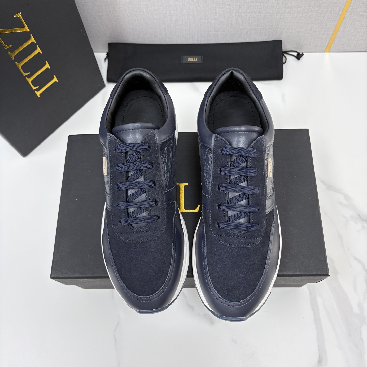 💋💍ZL家新品  Zill* 兹-利  是1970创立的法国奢侈男装品牌   缝线装饰男士休闲运动鞋 当法式奢华邂逅意式