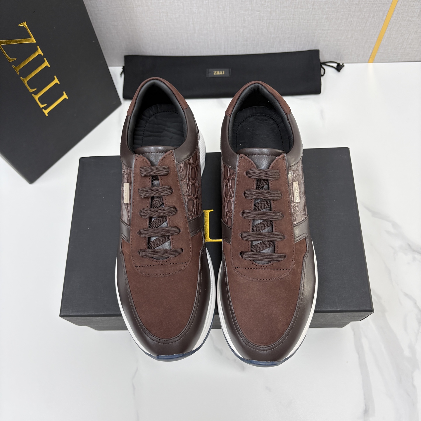 💋💍ZL家新品  Zill* 兹-利  是1970创立的法国奢侈男装品牌   缝线装饰男士休闲运动鞋 当法式奢华邂逅意式