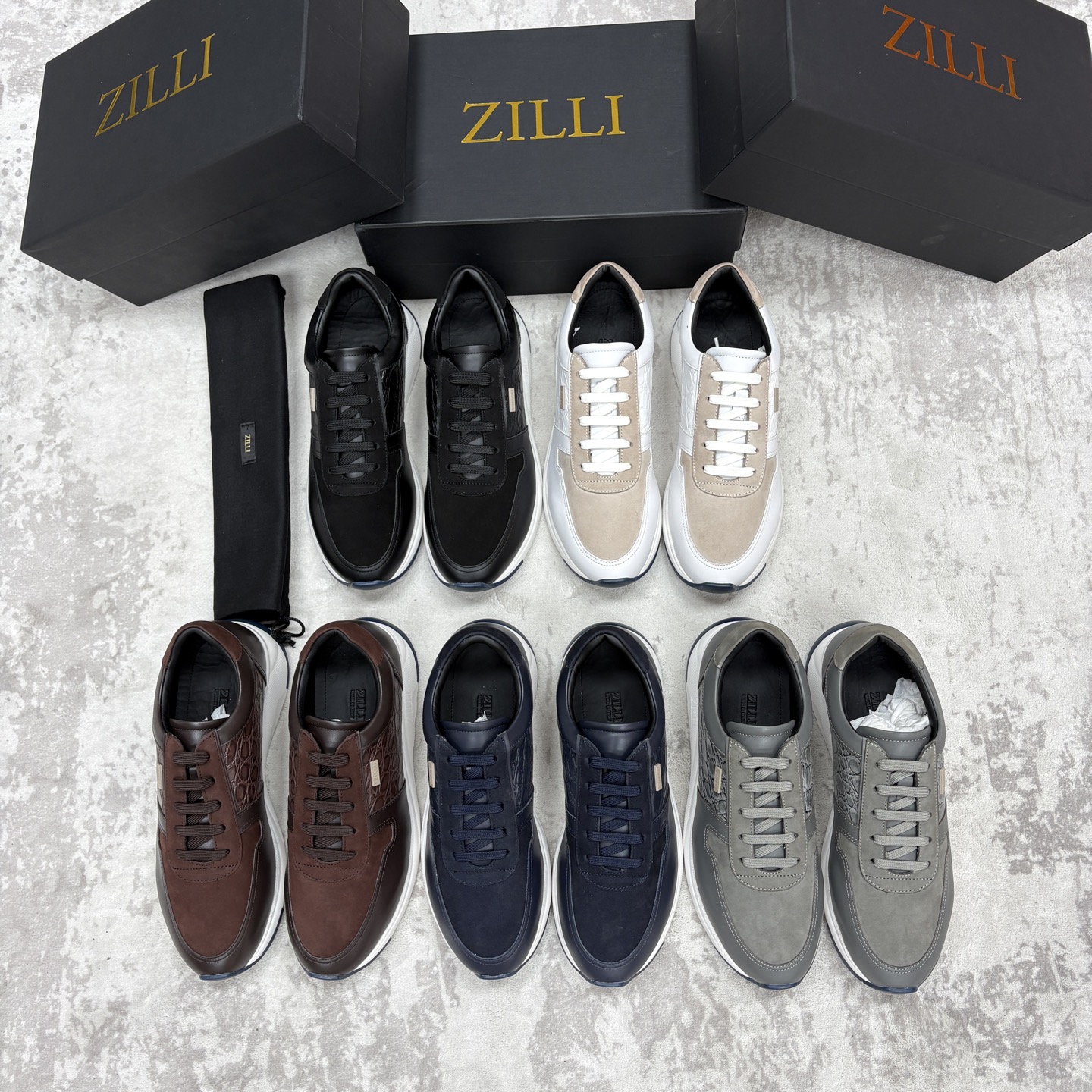💋💍ZL家新品  Zill* 兹-利  是1970创立的法国奢侈男装品牌   缝线装饰男士休闲运动鞋 当法式奢华邂逅意式