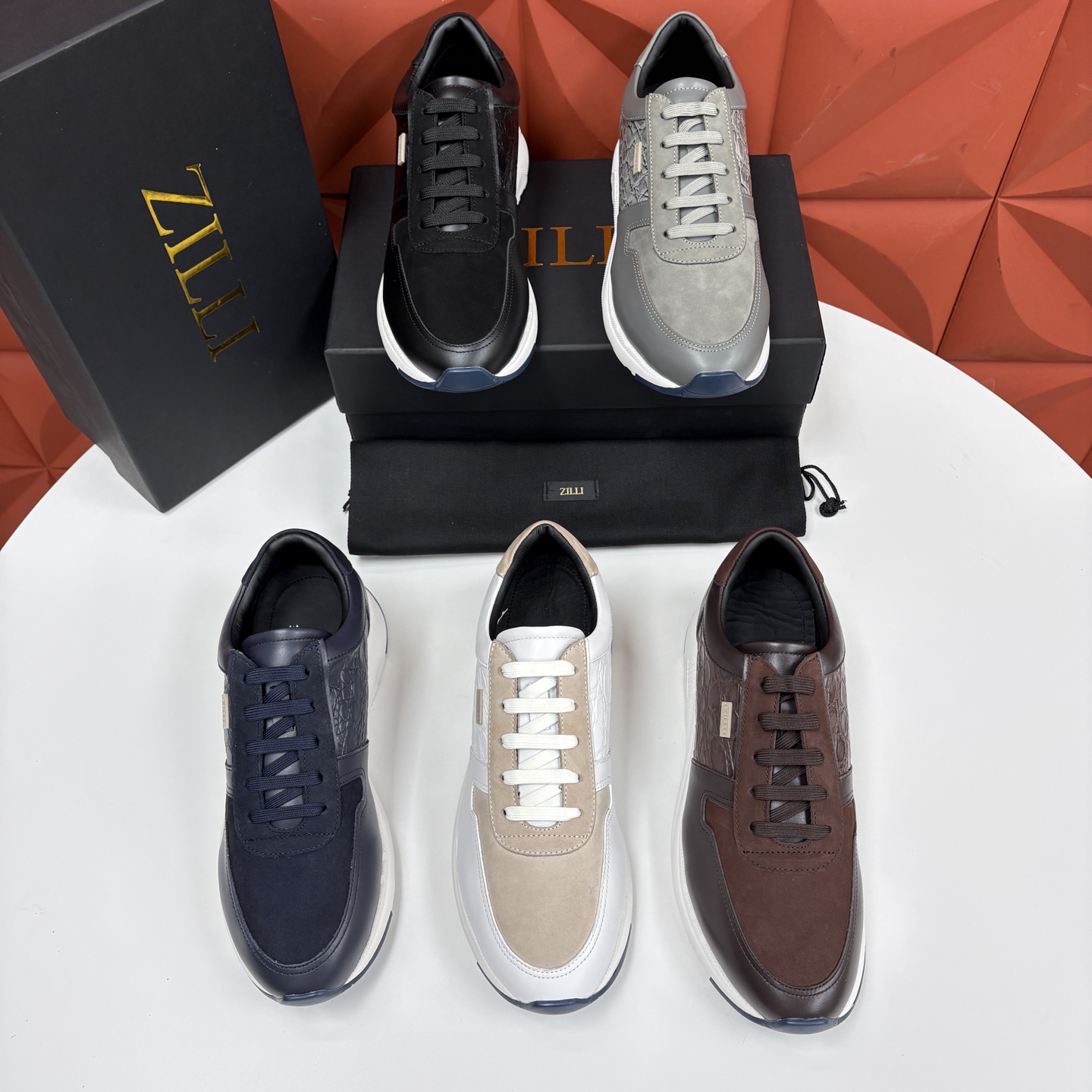 💋💍ZL家新品 Zill* 兹-利 是1970创立的法国奢侈男装品牌 缝线装饰男士休闲运动鞋 当法式奢华邂逅意式 💋💍ZL家新品 Zill* 兹-利 是1970创立的法国奢侈男装品牌 缝线装饰男士休闲运动鞋 当法式奢华邂逅意式