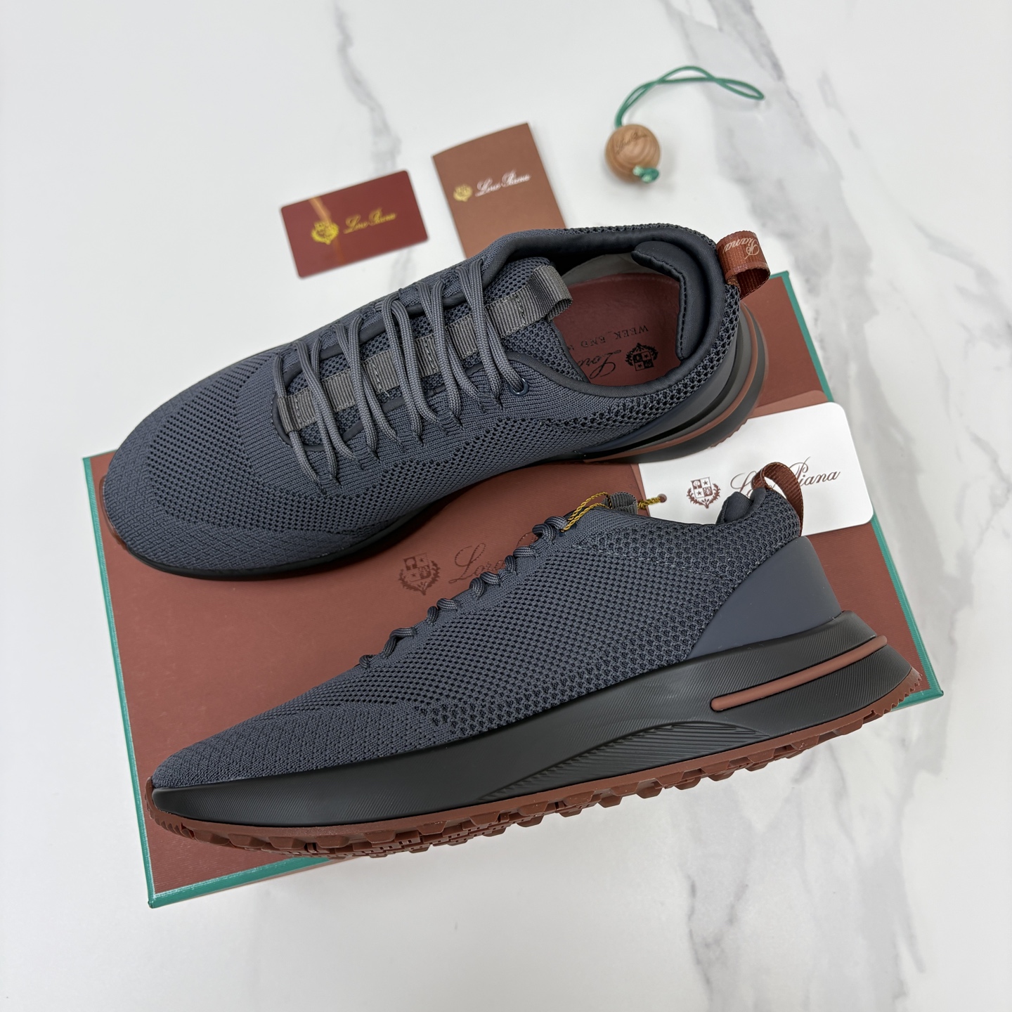 💋💍LP 家新品   Loro Pian*   诺悠*翩雅   Week End Walk 男士网面牛皮拼接休闲运动鞋 