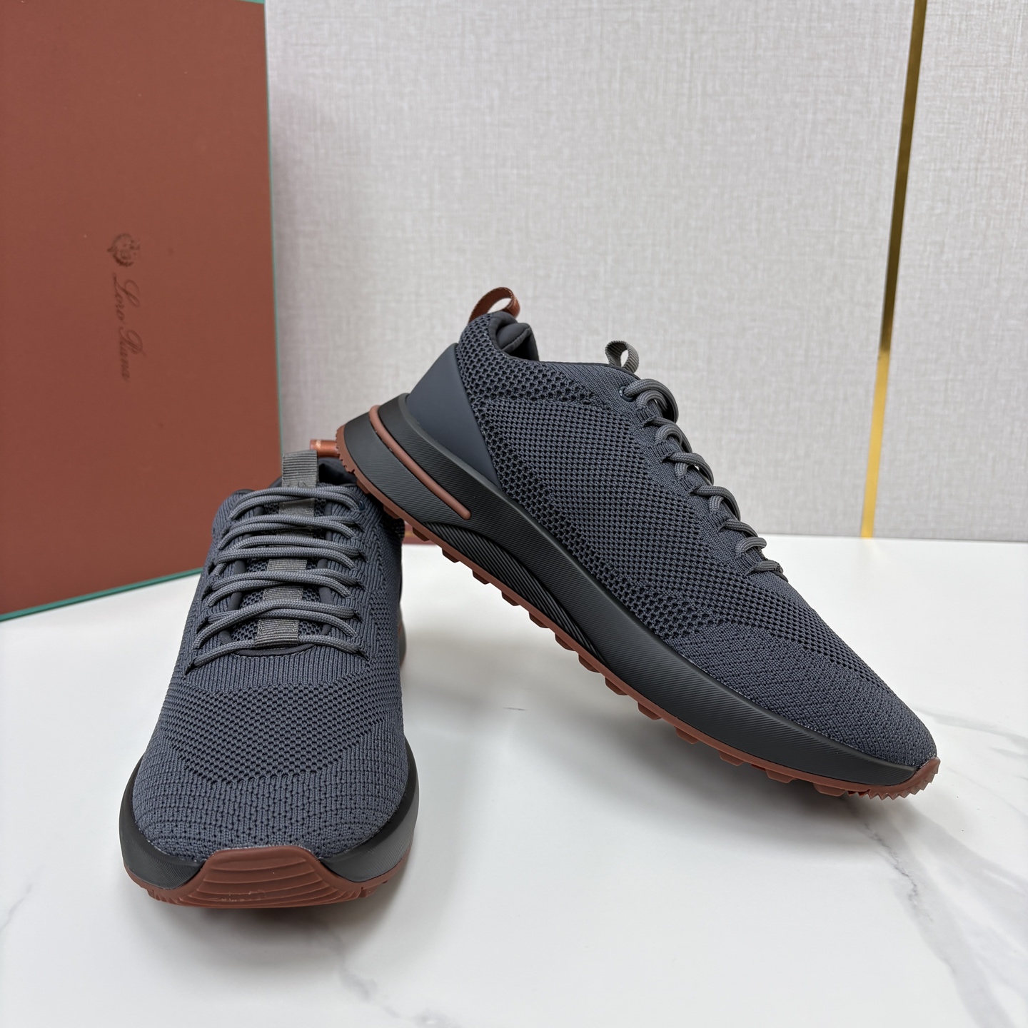 💋💍LP 家新品   Loro Pian*   诺悠*翩雅   Week End Walk 男士网面牛皮拼接休闲运动鞋 