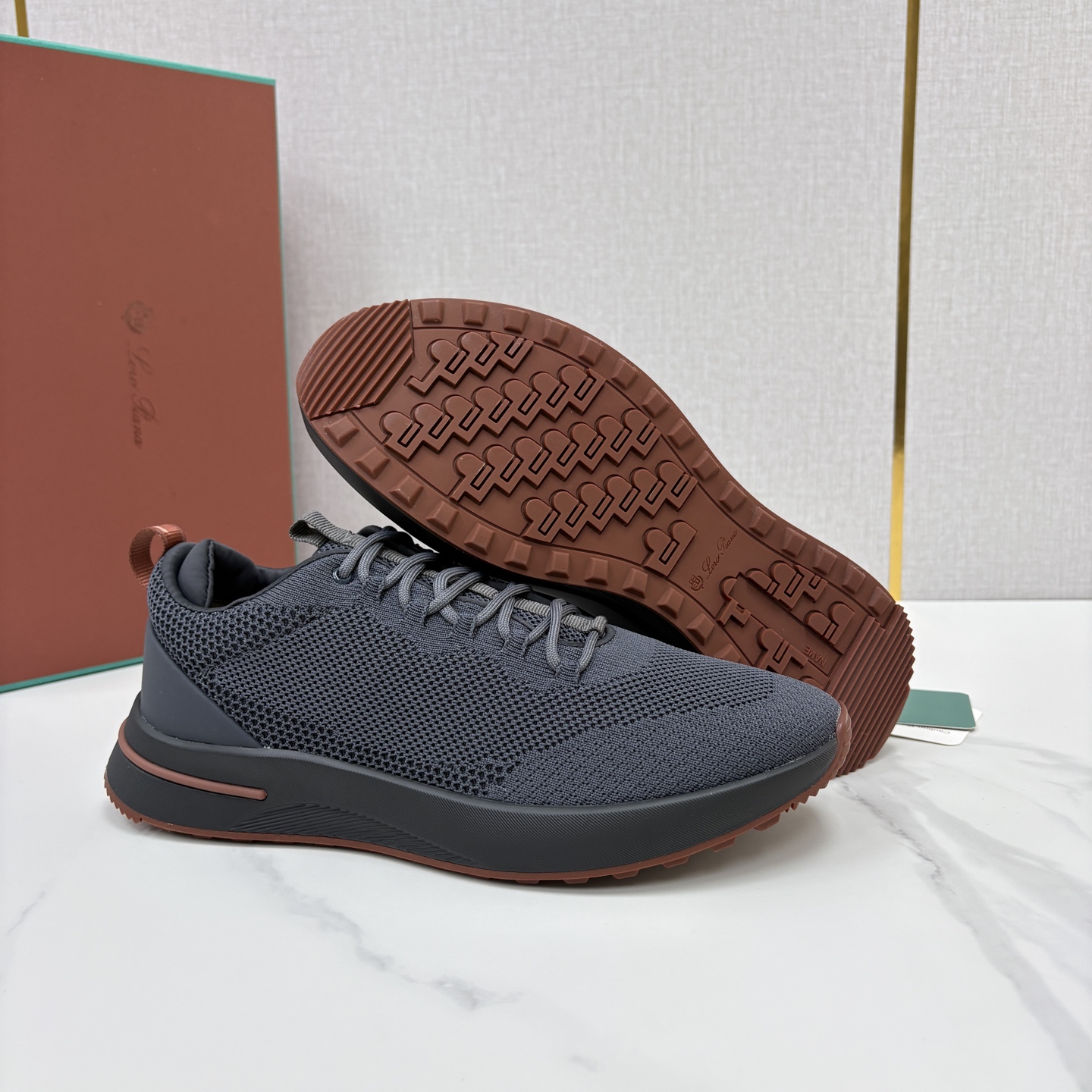 💋💍LP 家新品   Loro Pian*   诺悠*翩雅   Week End Walk 男士网面牛皮拼接休闲运动鞋 
