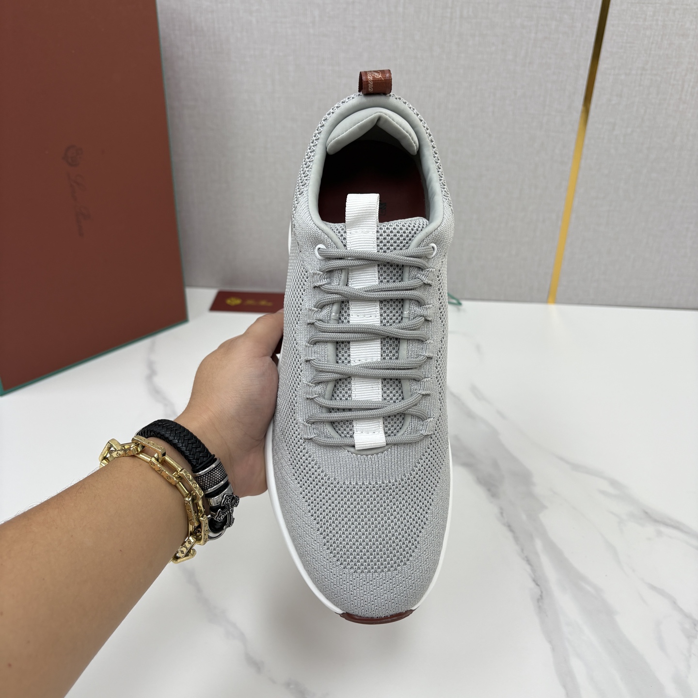 💋💍LP 家新品   Loro Pian*   诺悠*翩雅   Week End Walk 男士网面牛皮拼接休闲运动鞋 