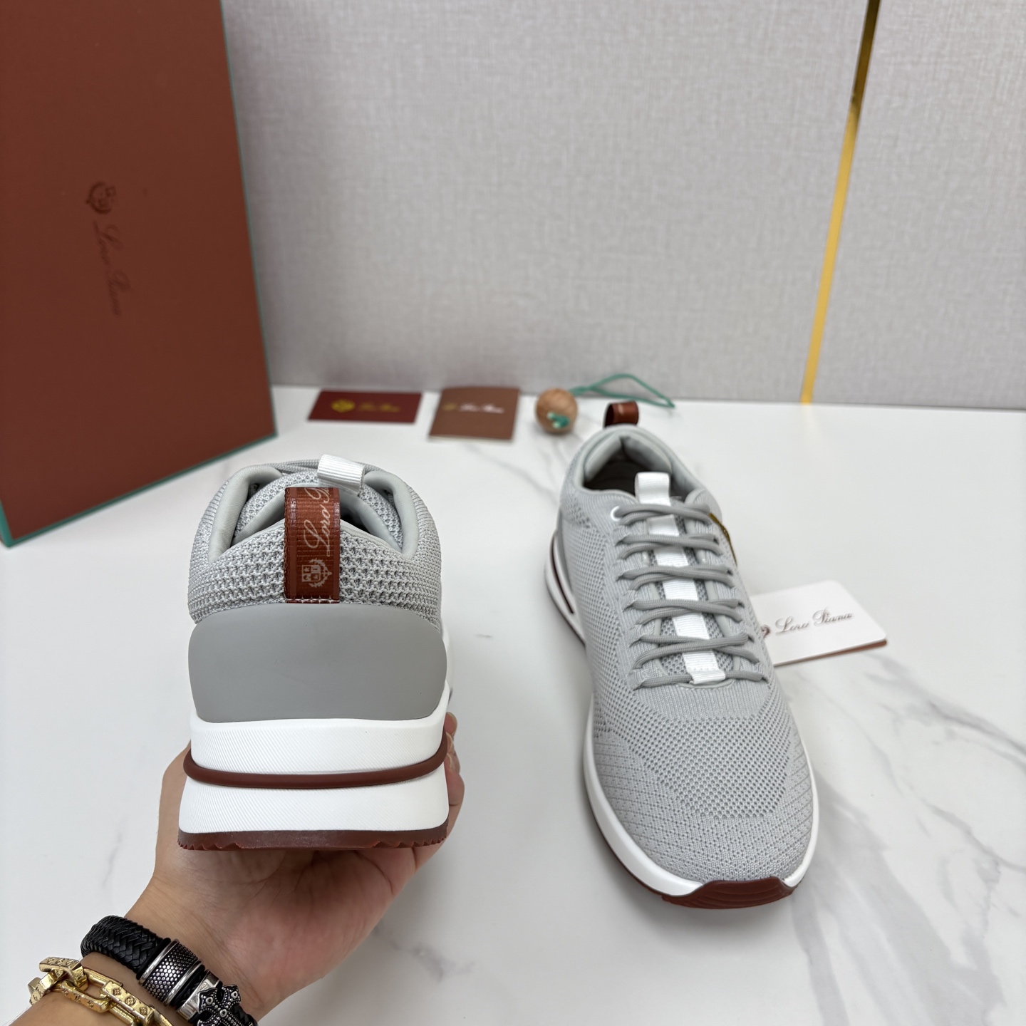 💋💍LP 家新品   Loro Pian*   诺悠*翩雅   Week End Walk 男士网面牛皮拼接休闲运动鞋 