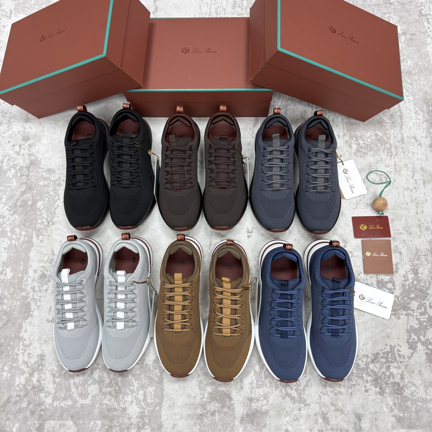 💋💍LP 家新品   Loro Pian*   诺悠*翩雅   Week End Walk 男士网面牛皮拼接休闲运动鞋 