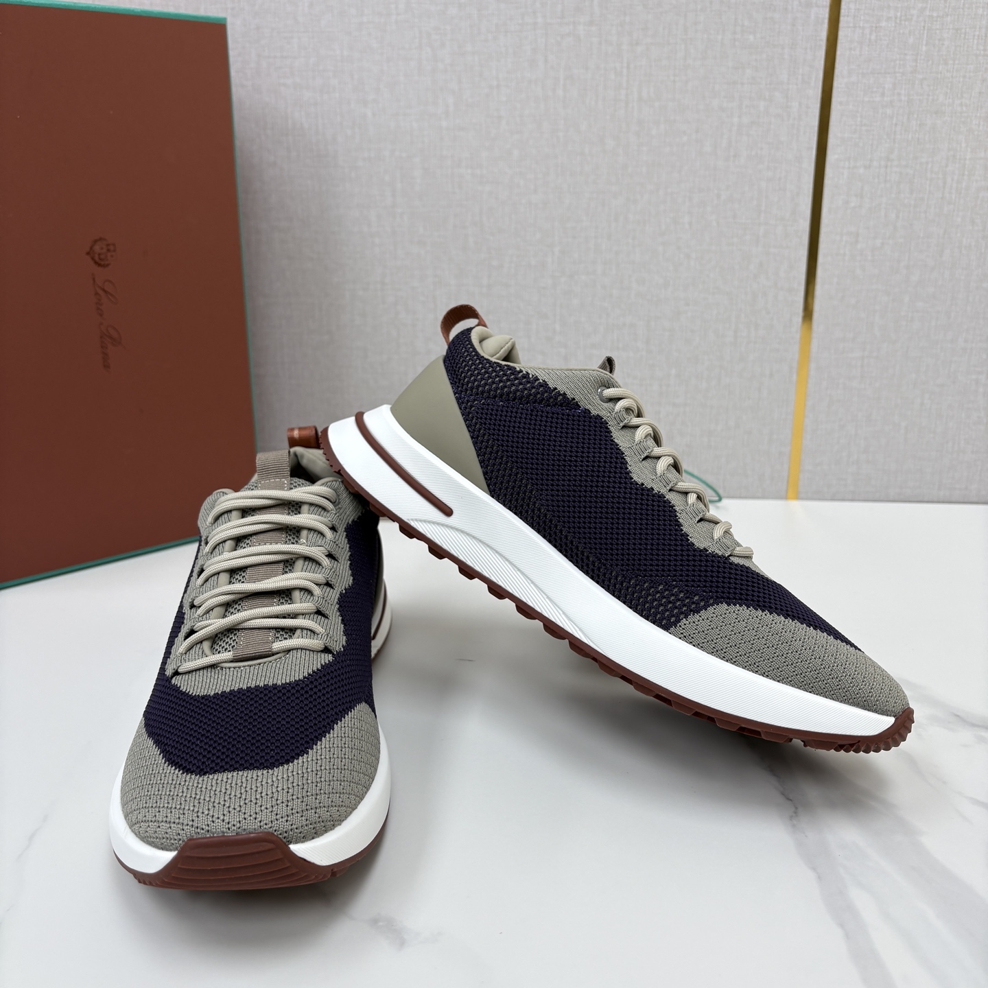 💋💍LP 家新品   Loro Pian*   诺悠*翩雅   Week End Walk 男士网面牛皮拼接休闲运动鞋 