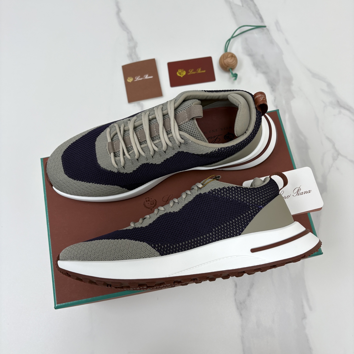 💋💍LP 家新品   Loro Pian*   诺悠*翩雅   Week End Walk 男士网面牛皮拼接休闲运动鞋 