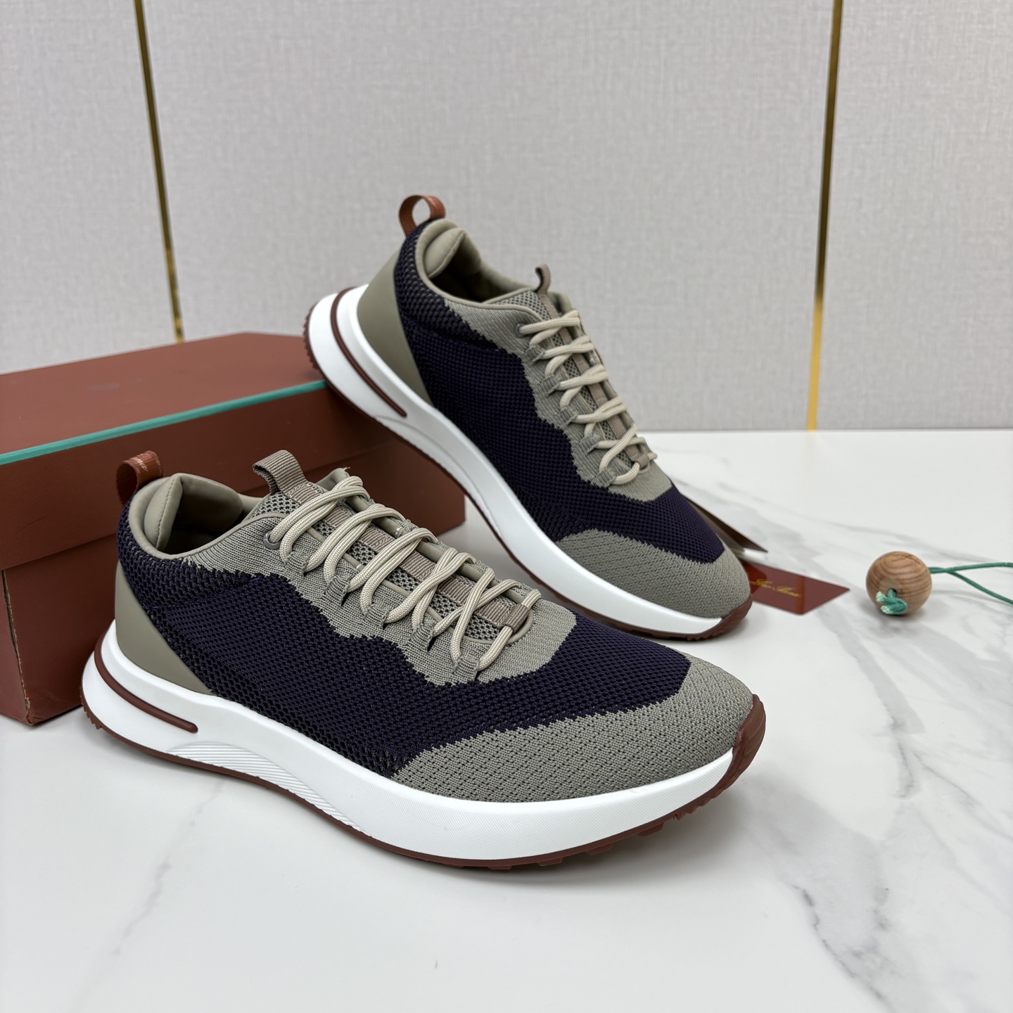 💋💍LP 家新品   Loro Pian*   诺悠*翩雅   Week End Walk 男士网面牛皮拼接休闲运动鞋 