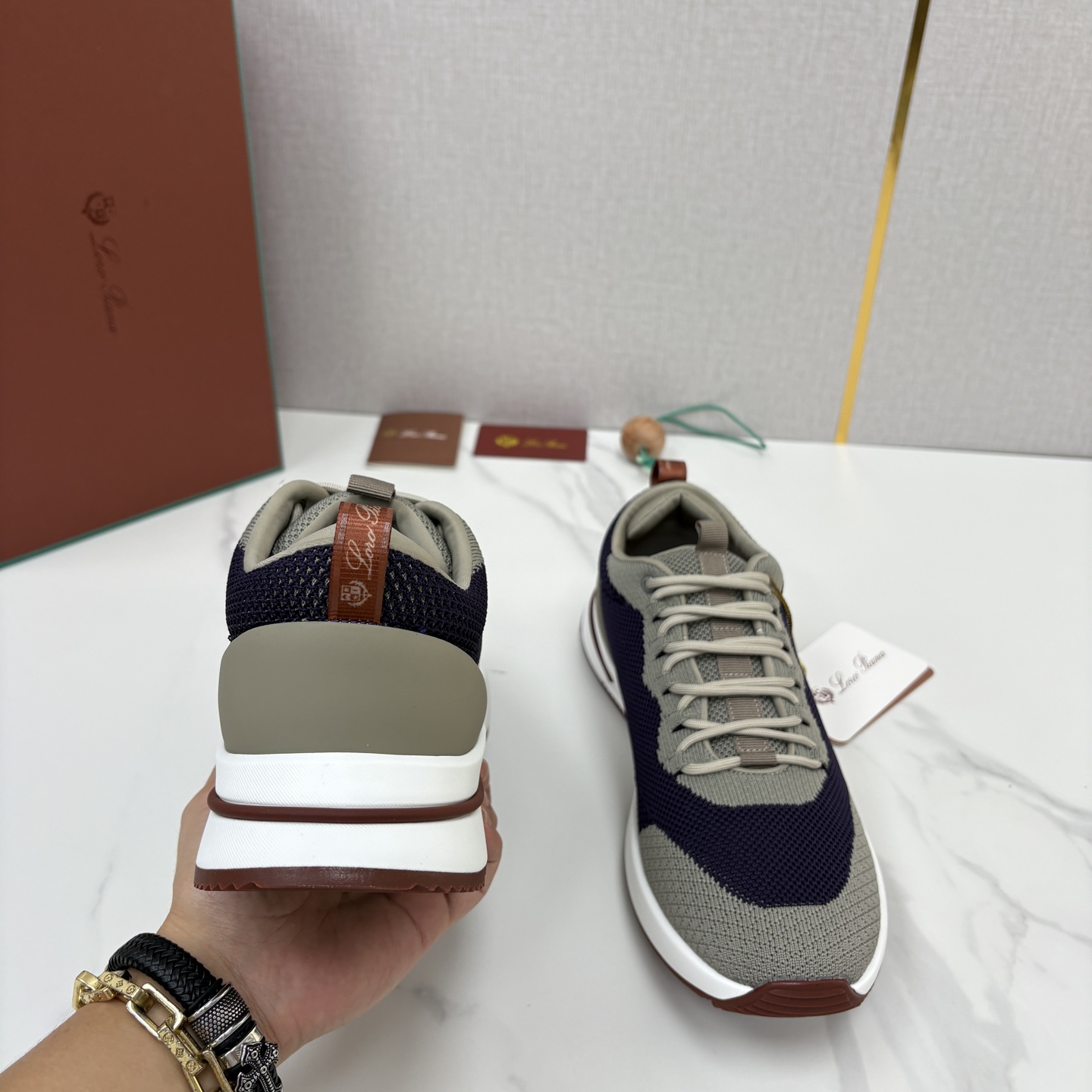 💋💍LP 家新品   Loro Pian*   诺悠*翩雅   Week End Walk 男士网面牛皮拼接休闲运动鞋 