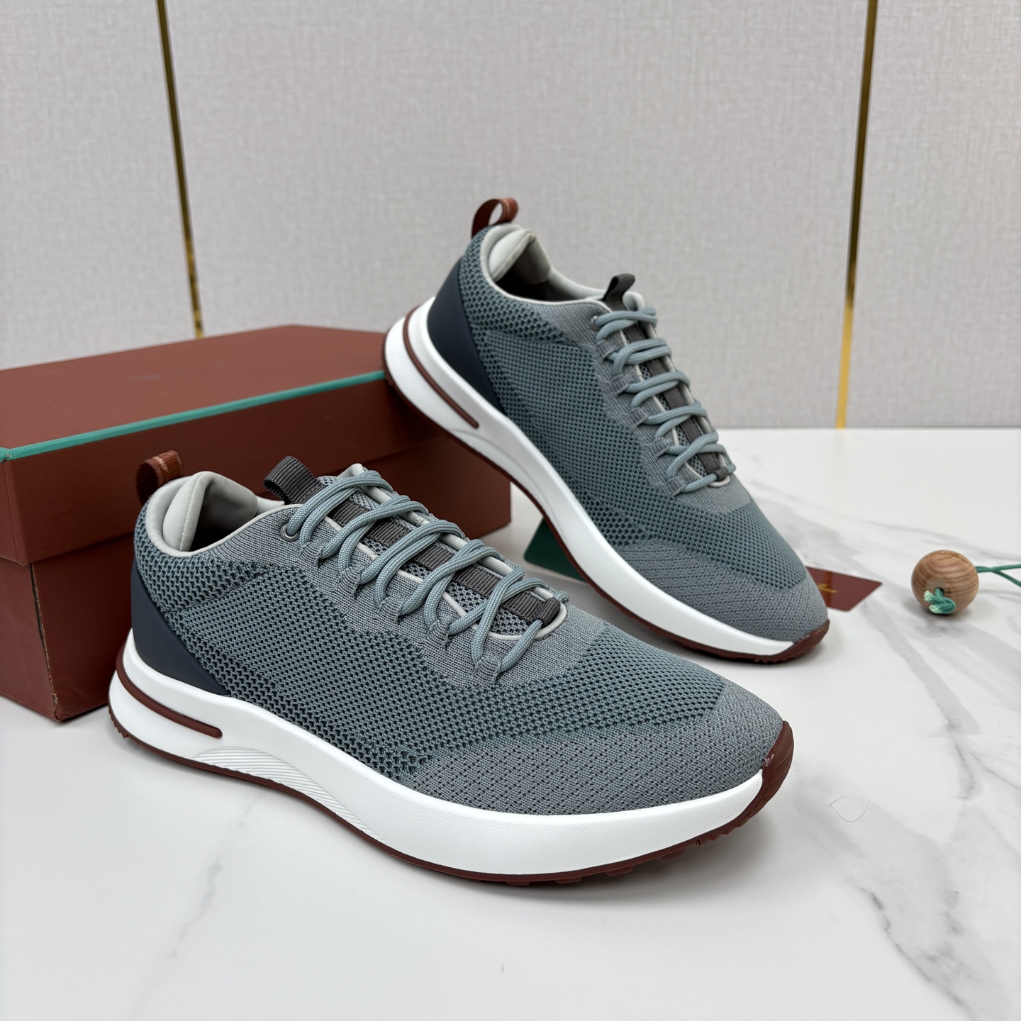💋💍LP 家新品   Loro Pian*   诺悠*翩雅   Week End Walk 男士网面牛皮拼接休闲运动鞋 