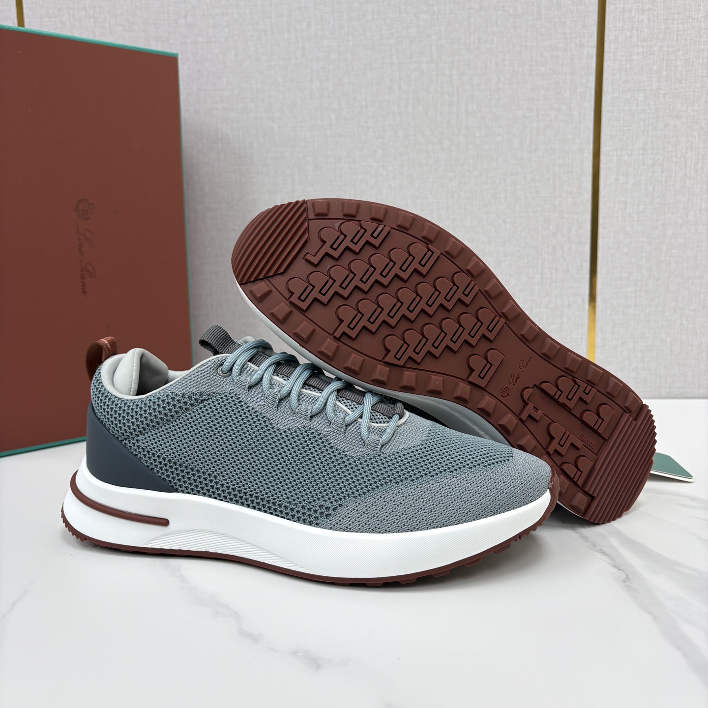 💋💍LP 家新品   Loro Pian*   诺悠*翩雅   Week End Walk 男士网面牛皮拼接休闲运动鞋 