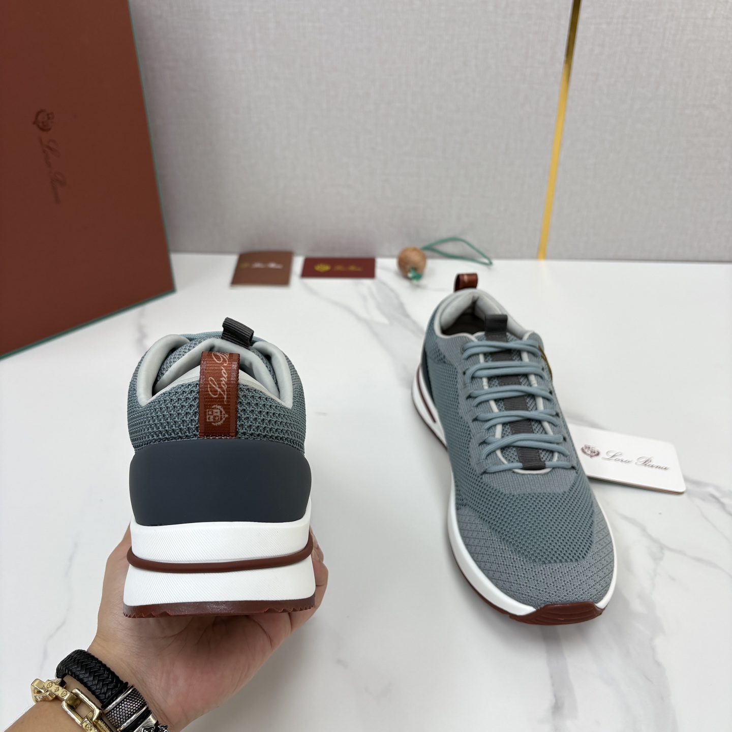 💋💍LP 家新品   Loro Pian*   诺悠*翩雅   Week End Walk 男士网面牛皮拼接休闲运动鞋 