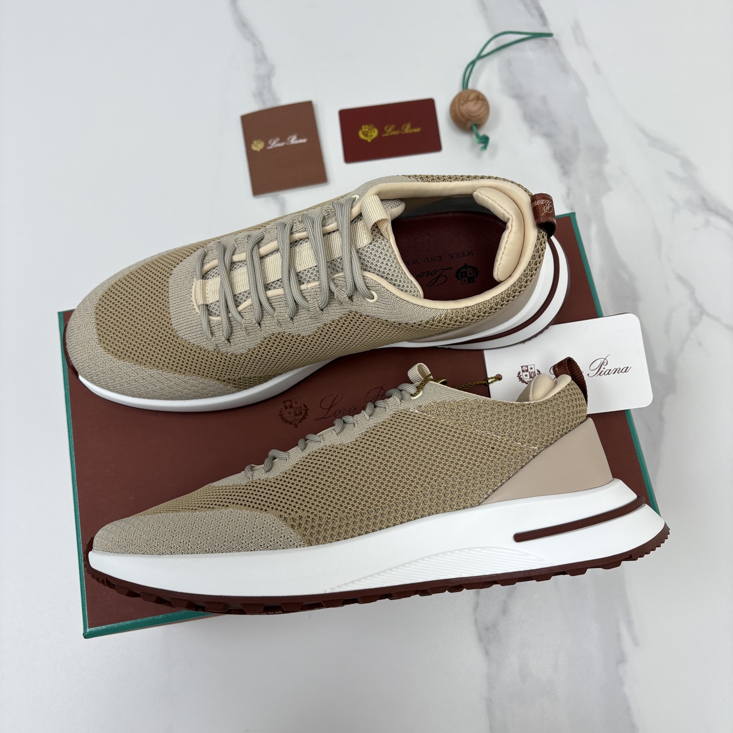 💋💍LP 家新品   Loro Pian*   诺悠*翩雅   Week End Walk 男士网面牛皮拼接休闲运动鞋 