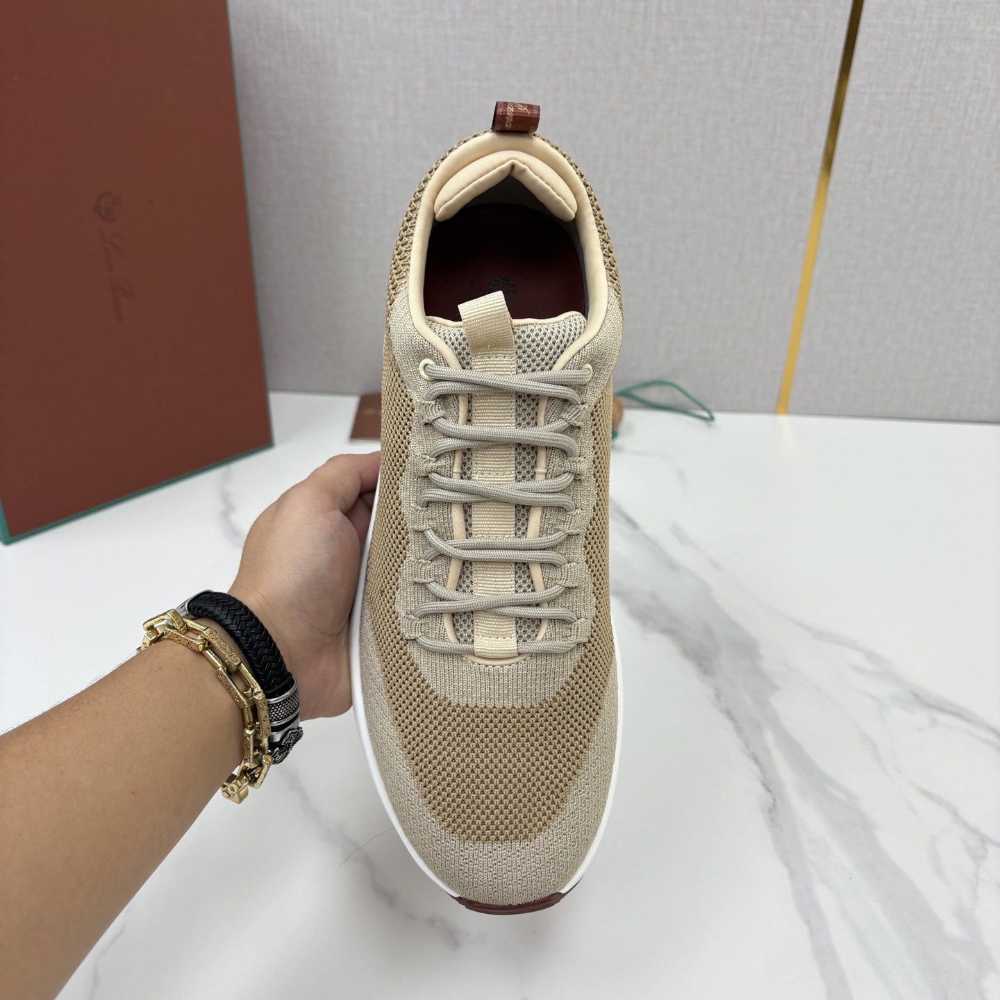 💋💍LP 家新品   Loro Pian*   诺悠*翩雅   Week End Walk 男士网面牛皮拼接休闲运动鞋 