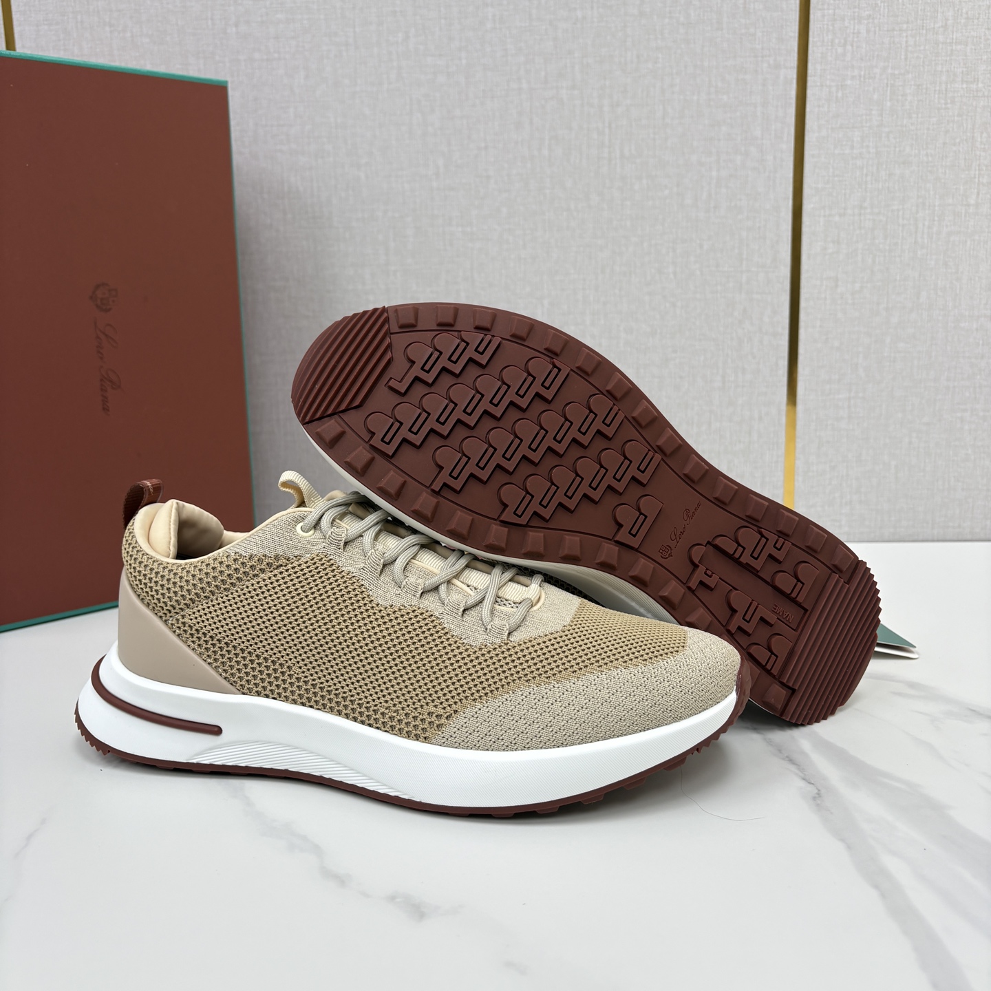 💋💍LP 家新品   Loro Pian*   诺悠*翩雅   Week End Walk 男士网面牛皮拼接休闲运动鞋 