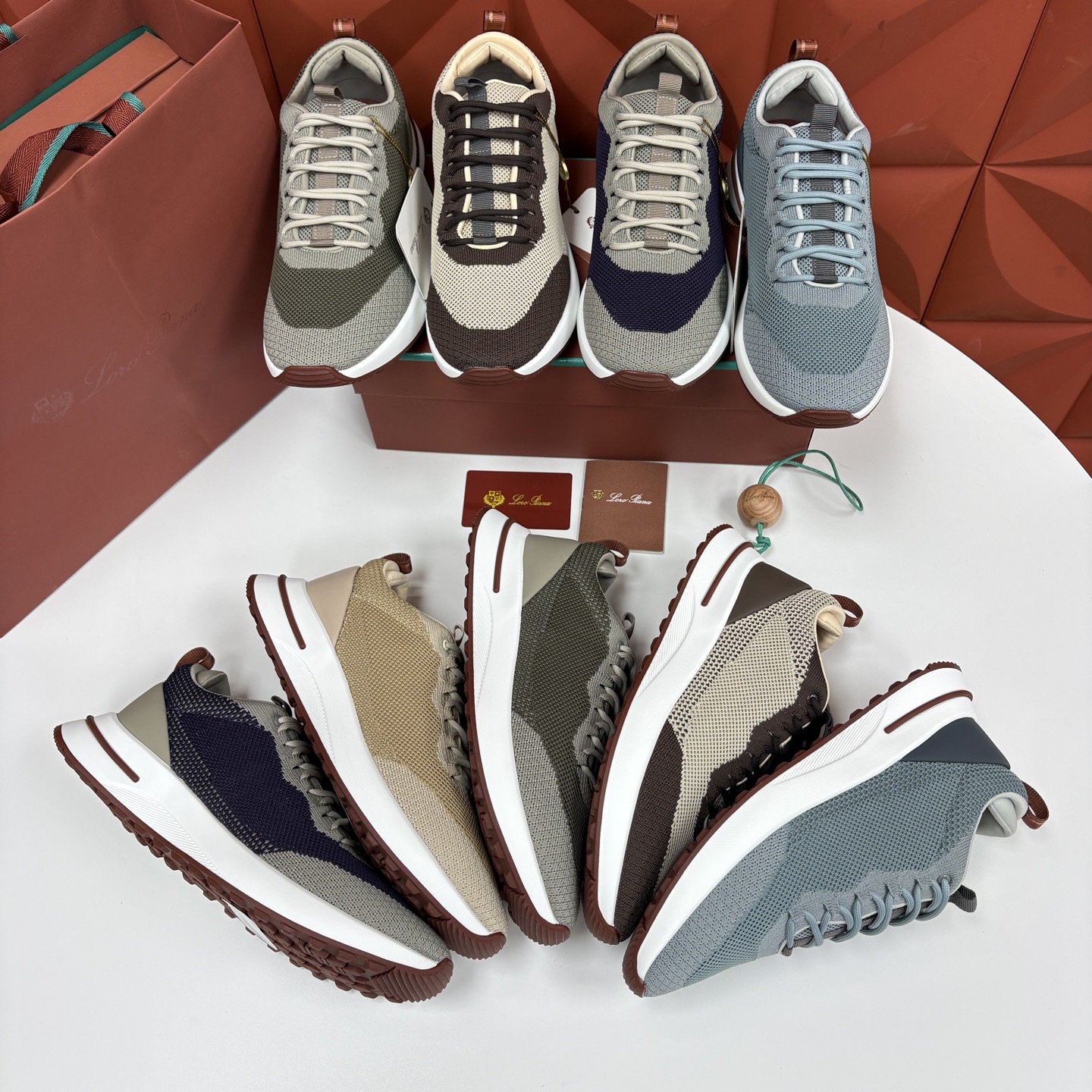 💋💍LP 家新品   Loro Pian*   诺悠*翩雅   Week End Walk 男士网面牛皮拼接休闲运动鞋 