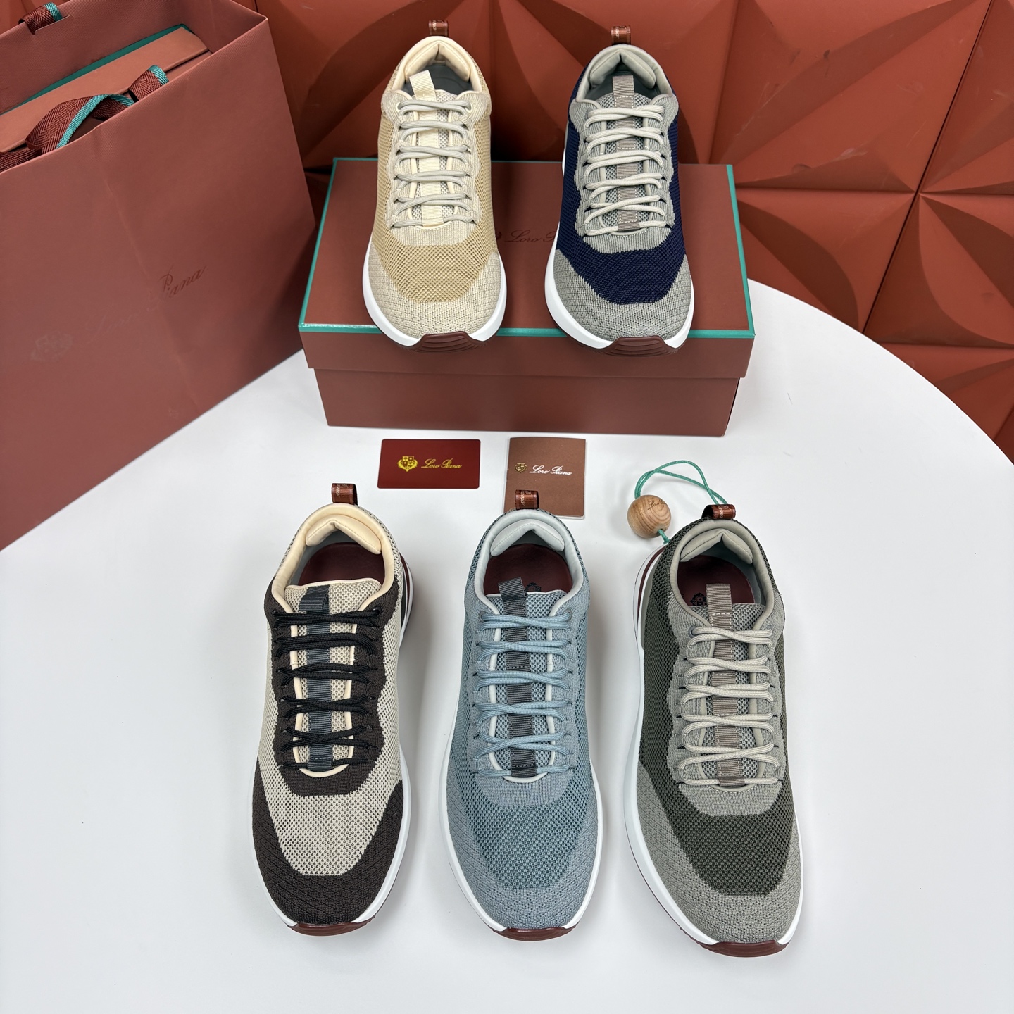 💋💍LP 家新品   Loro Pian*   诺悠*翩雅   Week End Walk 男士网面牛皮拼接休闲运动鞋 