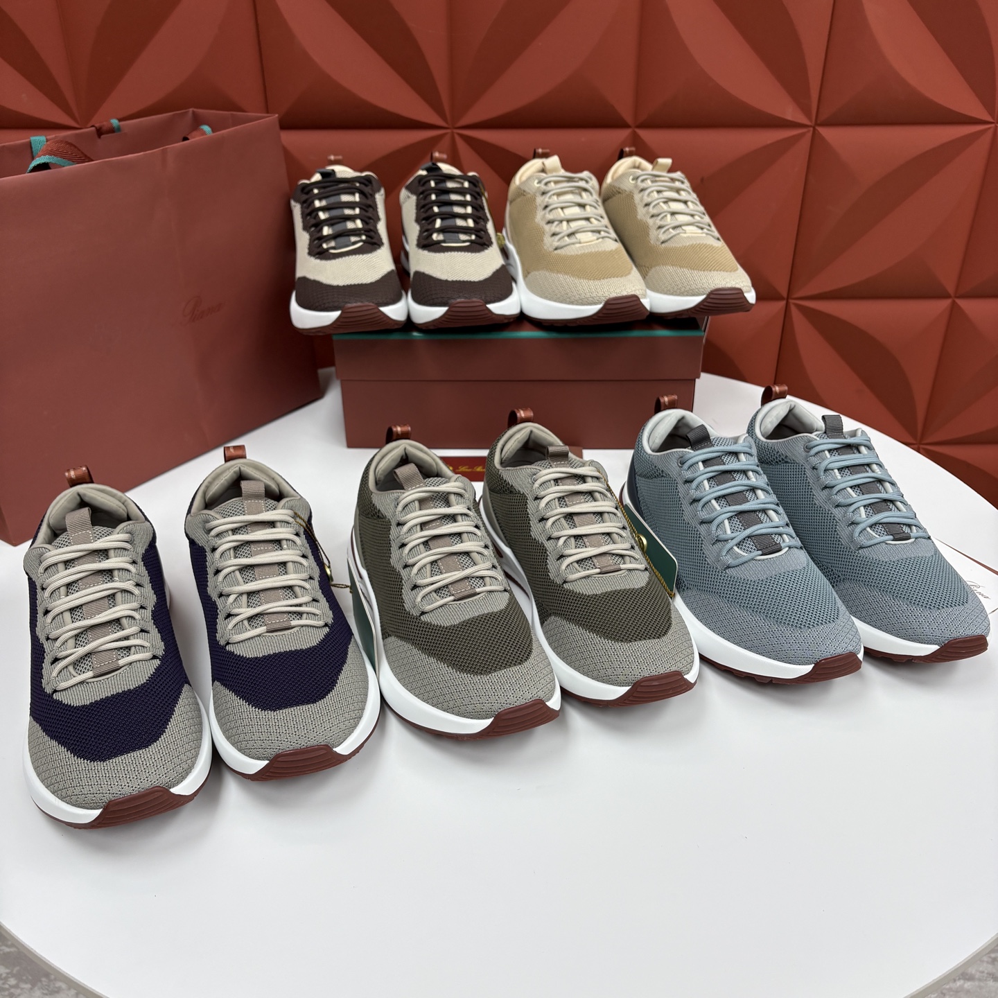 💋💍LP 家新品   Loro Pian*   诺悠*翩雅   Week End Walk 男士网面牛皮拼接休闲运动鞋 