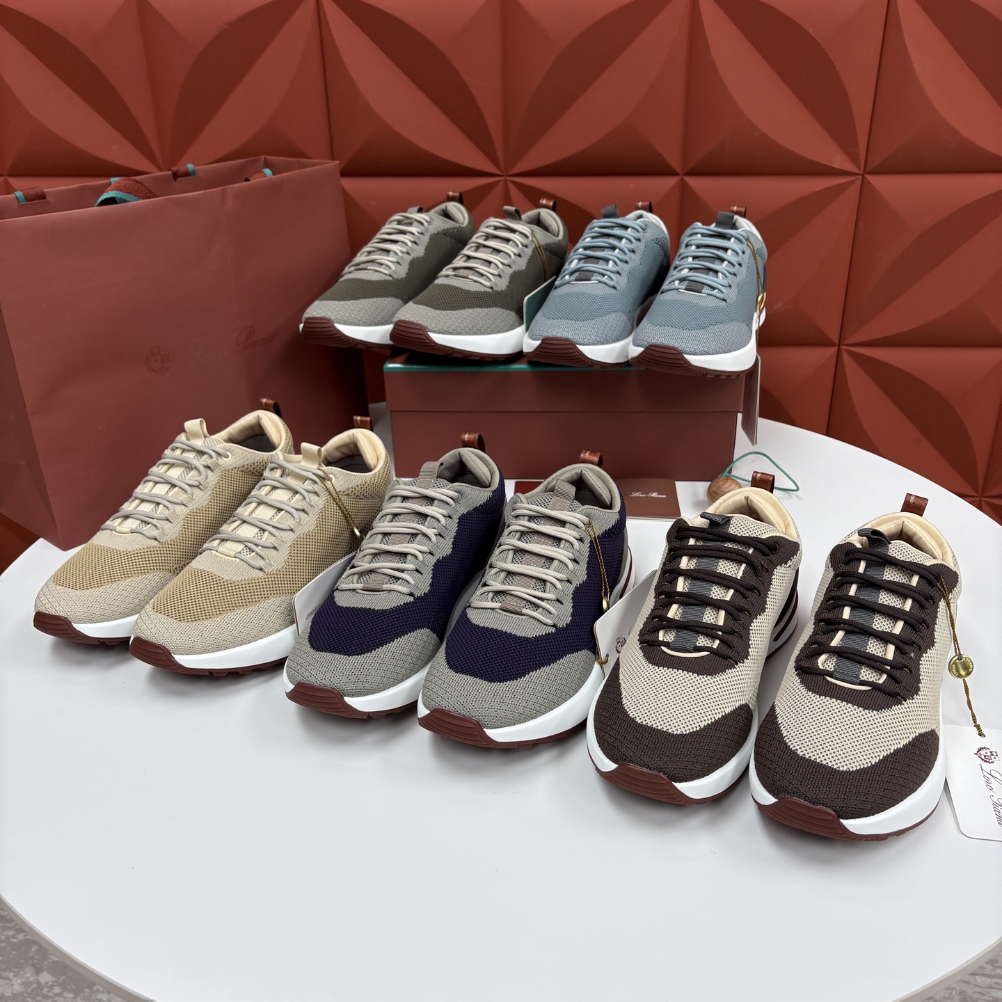 💋💍LP 家新品   Loro Pian*   诺悠*翩雅   Week End Walk 男士网面牛皮拼接休闲运动鞋 