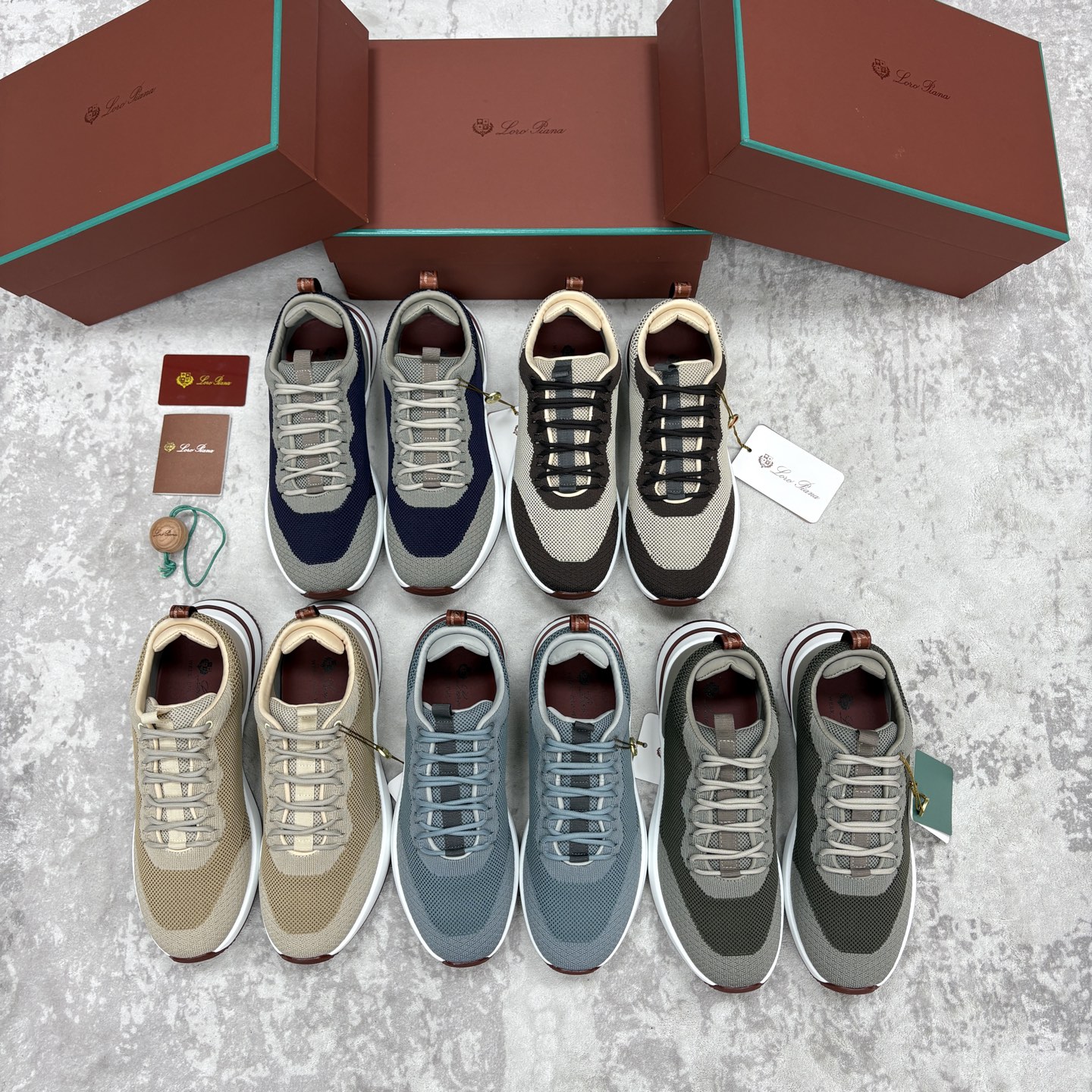 💋💍LP 家新品   Loro Pian*   诺悠*翩雅   Week End Walk 男士网面牛皮拼接休闲运动鞋 