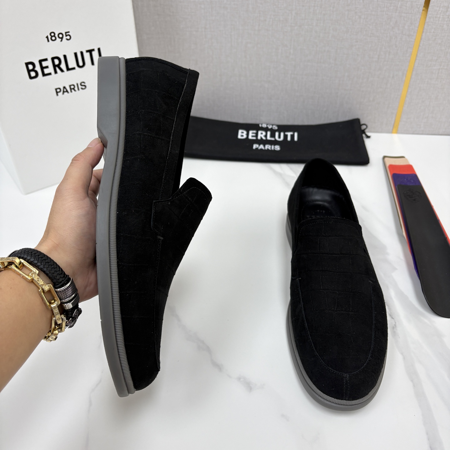 💋💍Berlut* 布鲁提 新款手工擦色拼反毛皮乐福鞋上新 🆕进口反毛山羊皮压鳄鱼纹,优雅与舒适的完美融合 💋💍Berlut* 布鲁提 新款手工擦色拼反毛皮乐福鞋上新 🆕进口反毛山羊皮压鳄鱼纹,优雅与舒适的完美融合